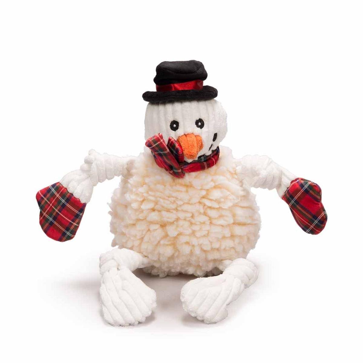 HuggleHounds McSnowy The Snowman FlufferKnottie Dog Toy, Wee