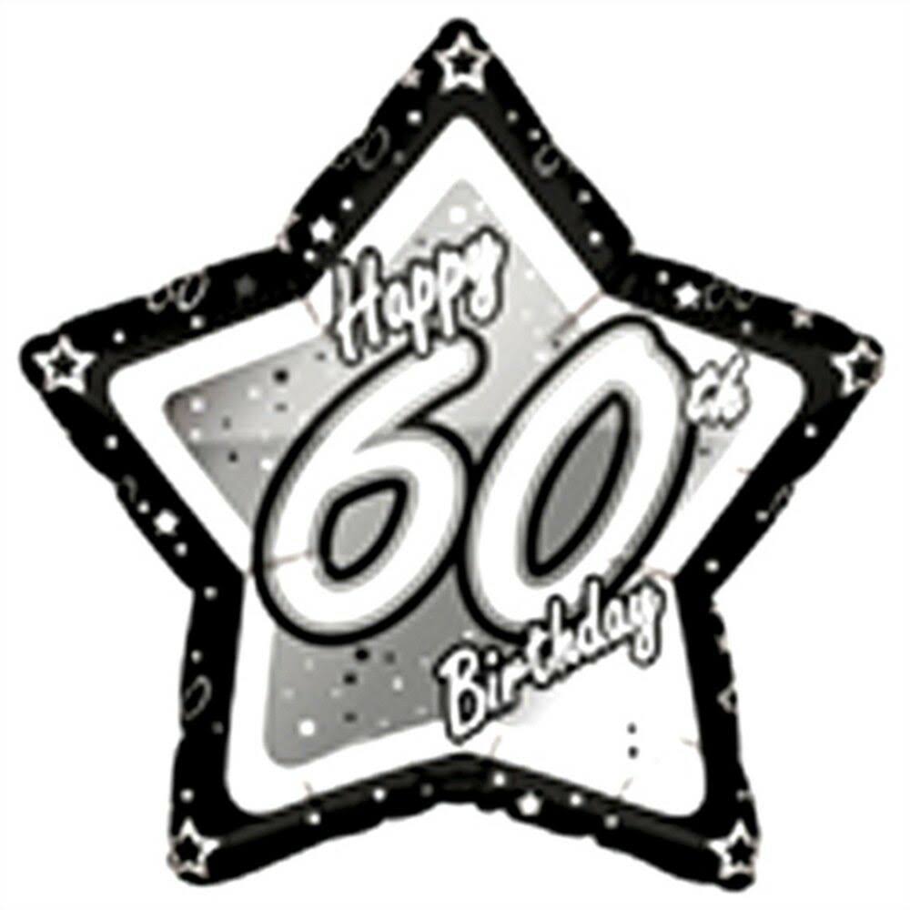 18" Black & Silver 60" Birthday Foil Balloon - Mylar Balloons Foil