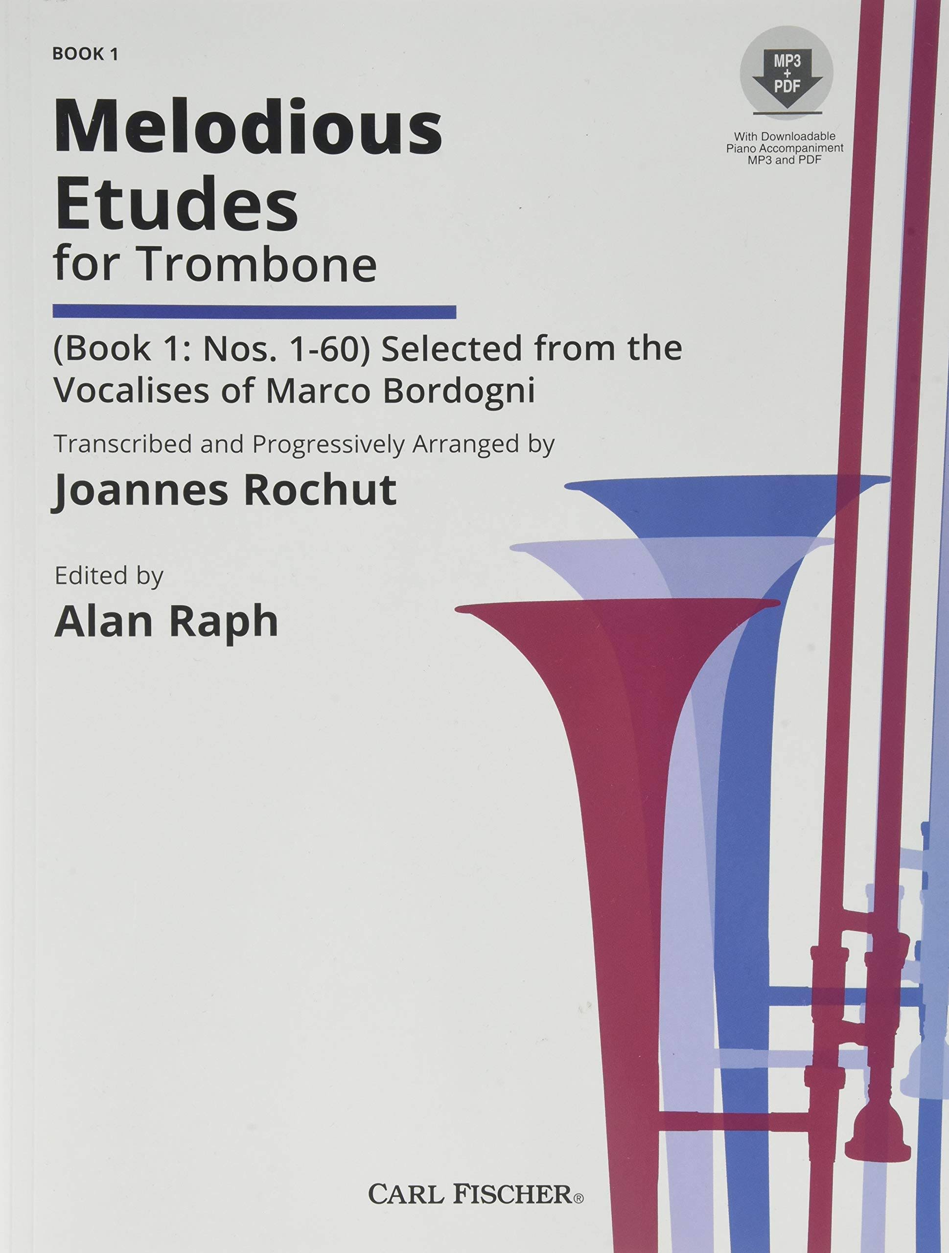 Carl Fischer Melodious Etudes for Trombone Book and CD - Joannes Rochut Book 1