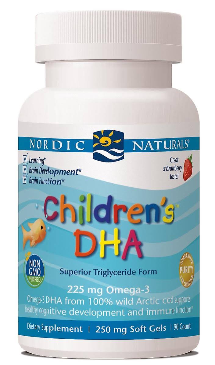 Nordic Naturals Children's DHA 250 mg Dietary Supplement - Strawberry, 90 Softgels