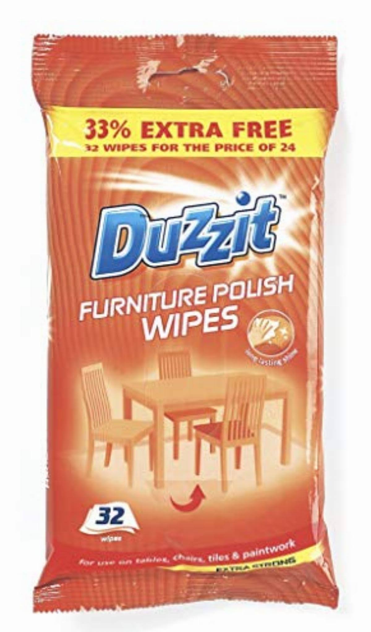 Duzzit Furniture Polish Wipes - 32ct