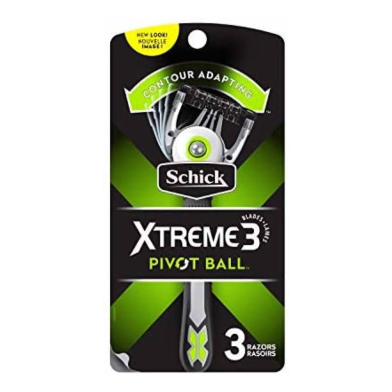 Schick Xtreme 3 Pivot Ball Disposable Razors for Men, 9 Count