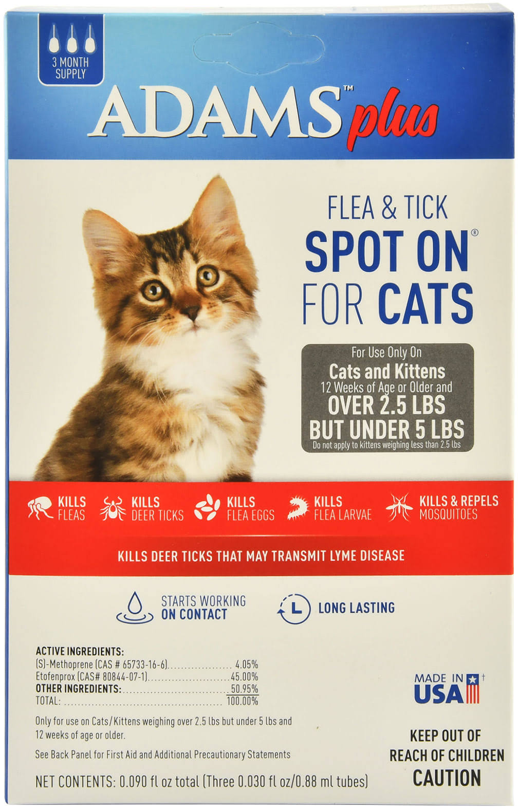 Adams Plus Flea and Tick Spot on Cats Over 5 lbs