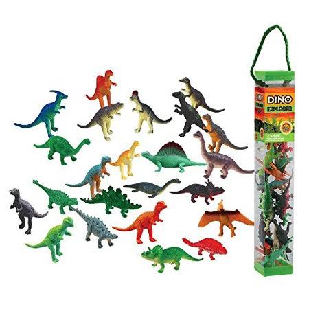 WowToyz Animal Explorer Dinosaur Tube Playset - 24 Pieces