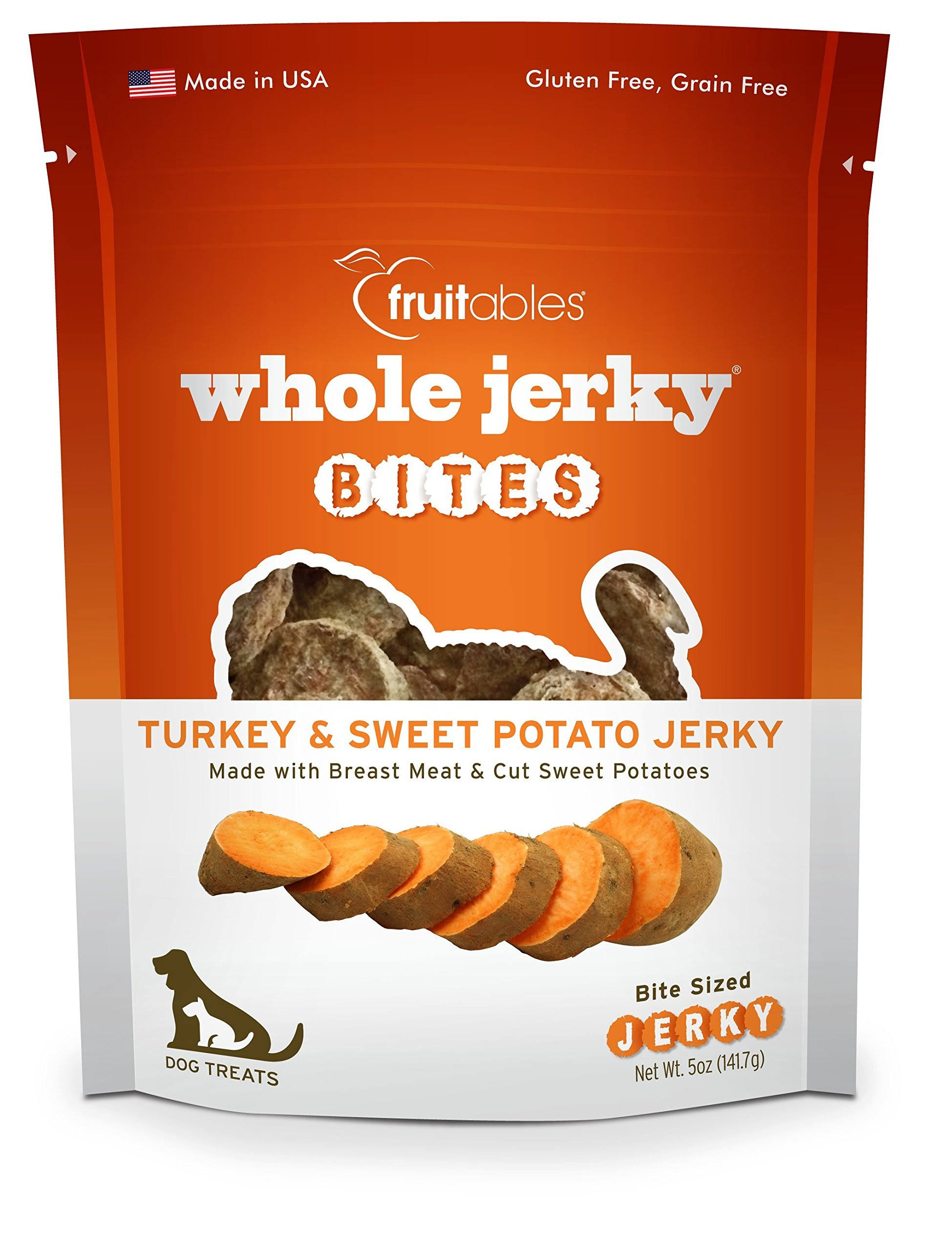 Fruitables Whole Jerky Bites Dog Treats Turkey & Sweet Potato -5oz
