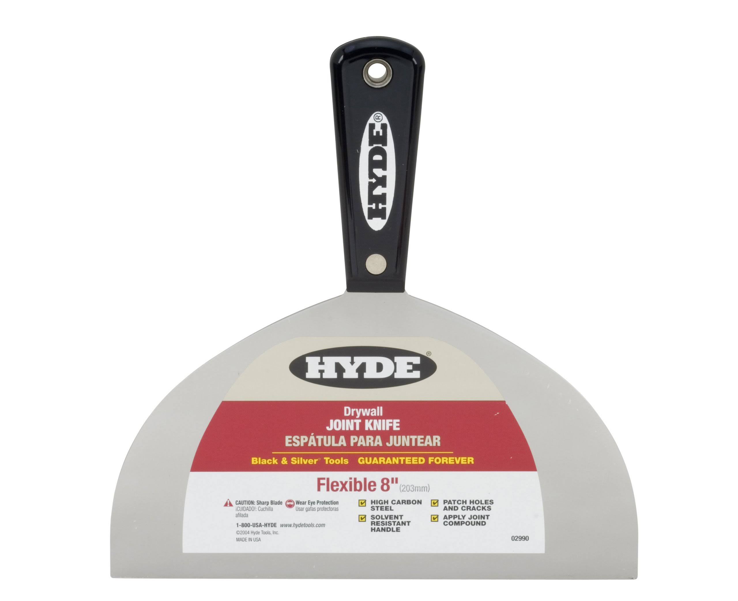 Hyde Tools Flex Joint Knife - Black and Silver, 8"