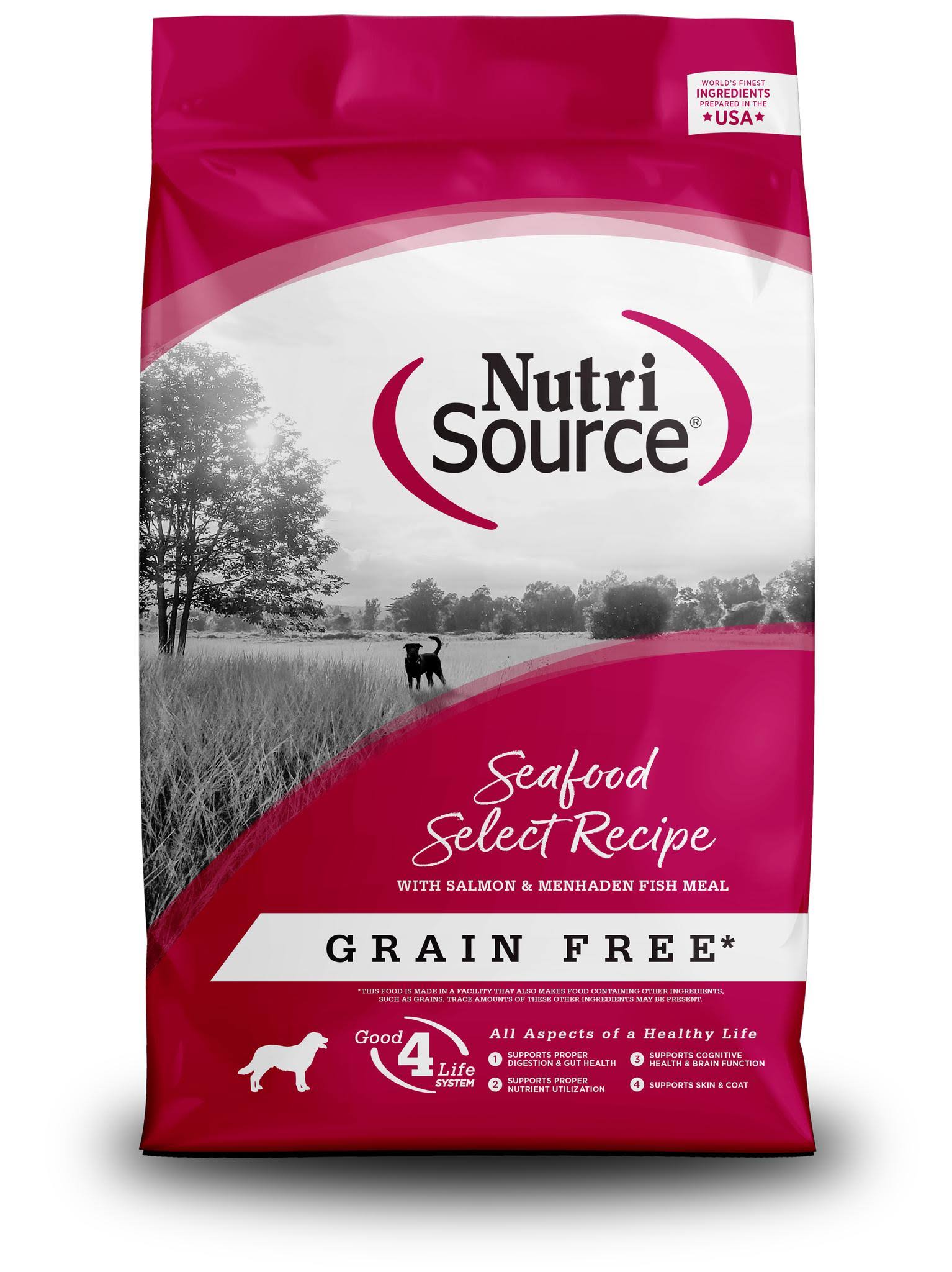 NutriSource Grain Free Dry Dog Food, Seafood Select, 26-lb