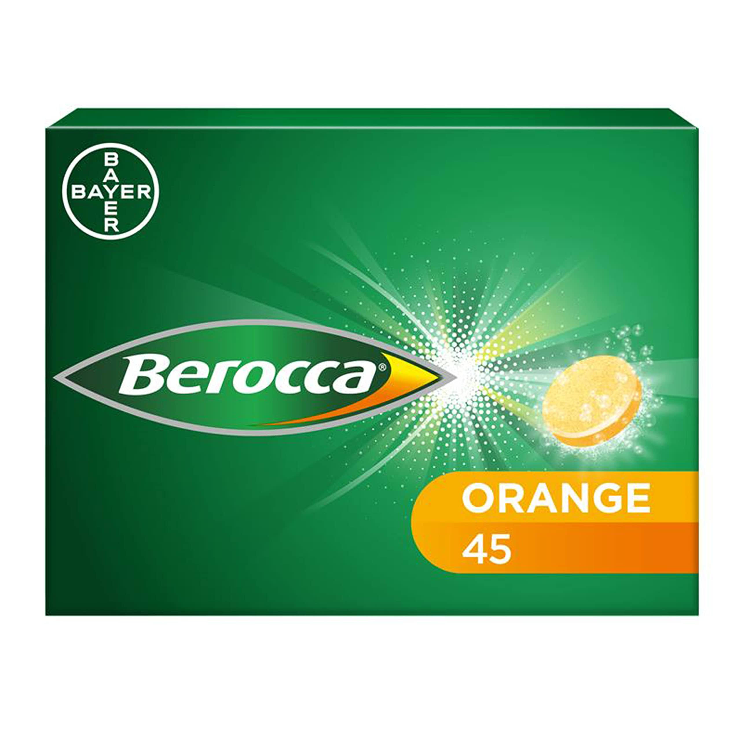 Berocca Orange Flavour 45 Effervescent Tablets