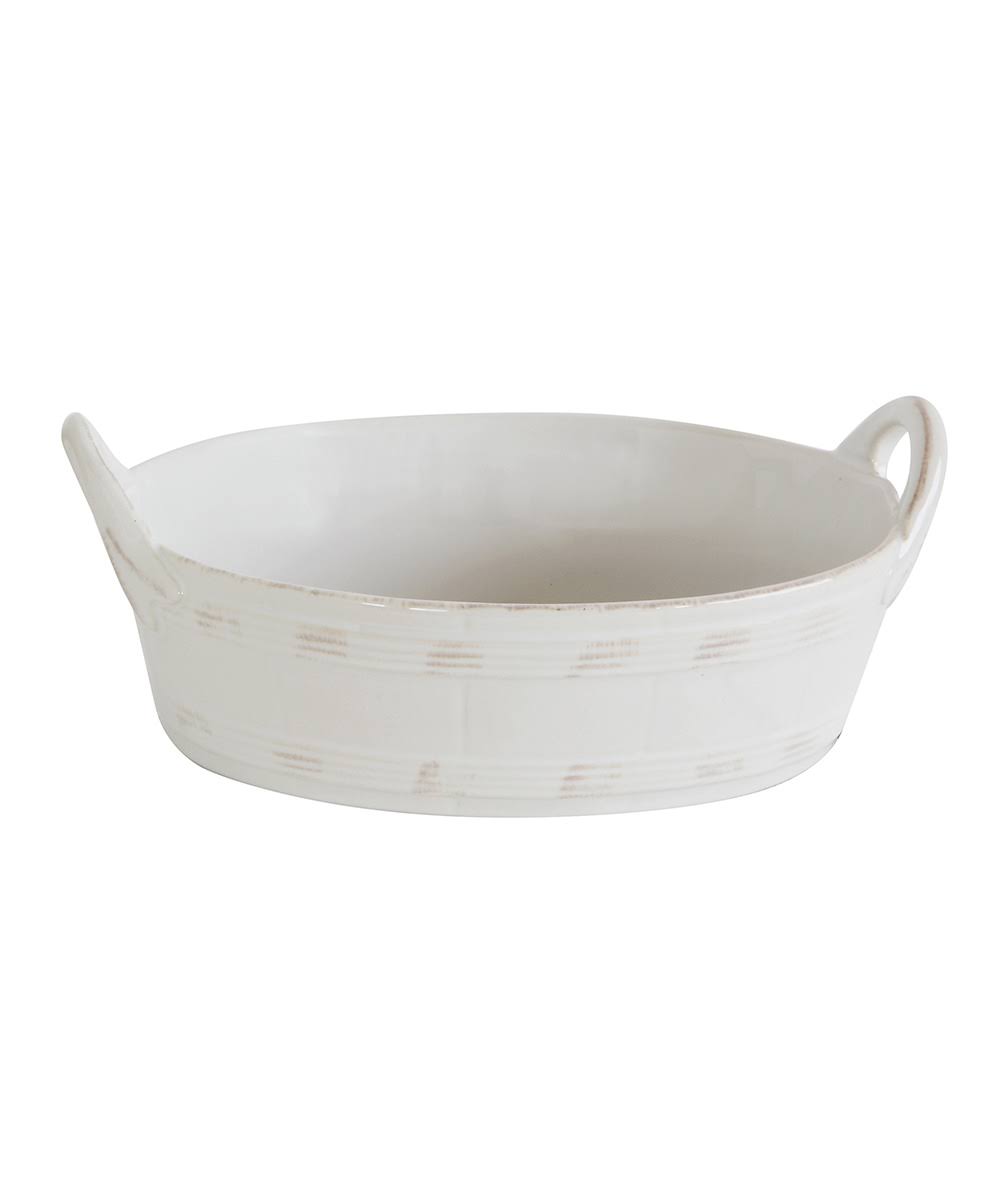 White Plates by Creative Co-Op - White 9.5'' Vintage-Style Stoneware