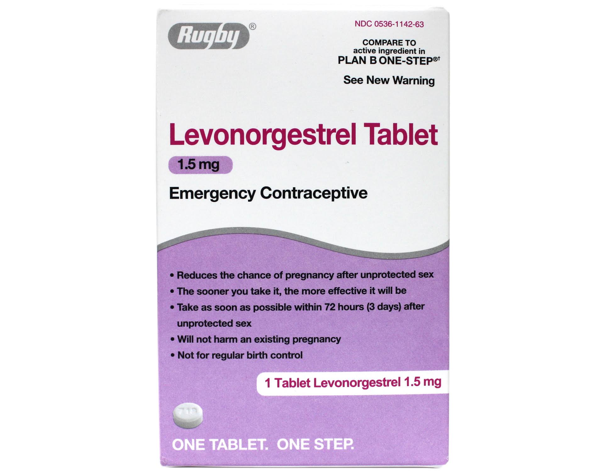 Rugby Levonorgestrel Tablet 1.5 mg Emergency Contraceptive 1 Tablet