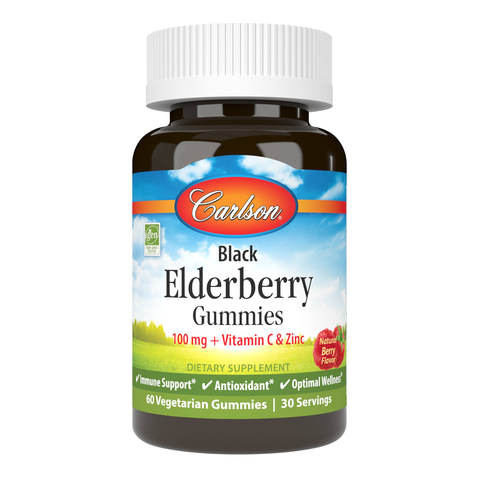 Carlson Labs - Black Elderberry Gummies, Natural Berry Flavor - 60