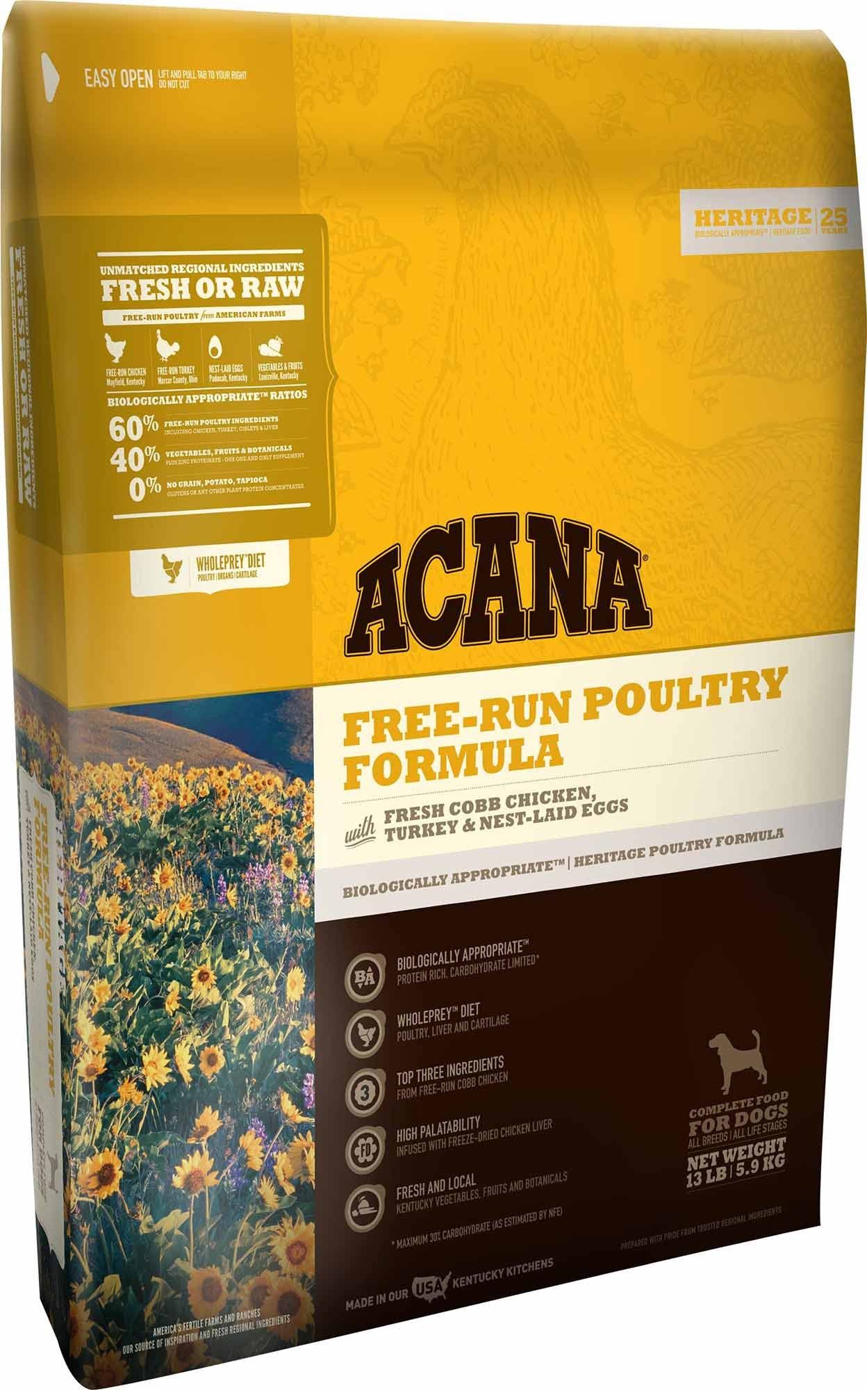 Acana Free Run Poultry Heritage Dog Food 13 lb