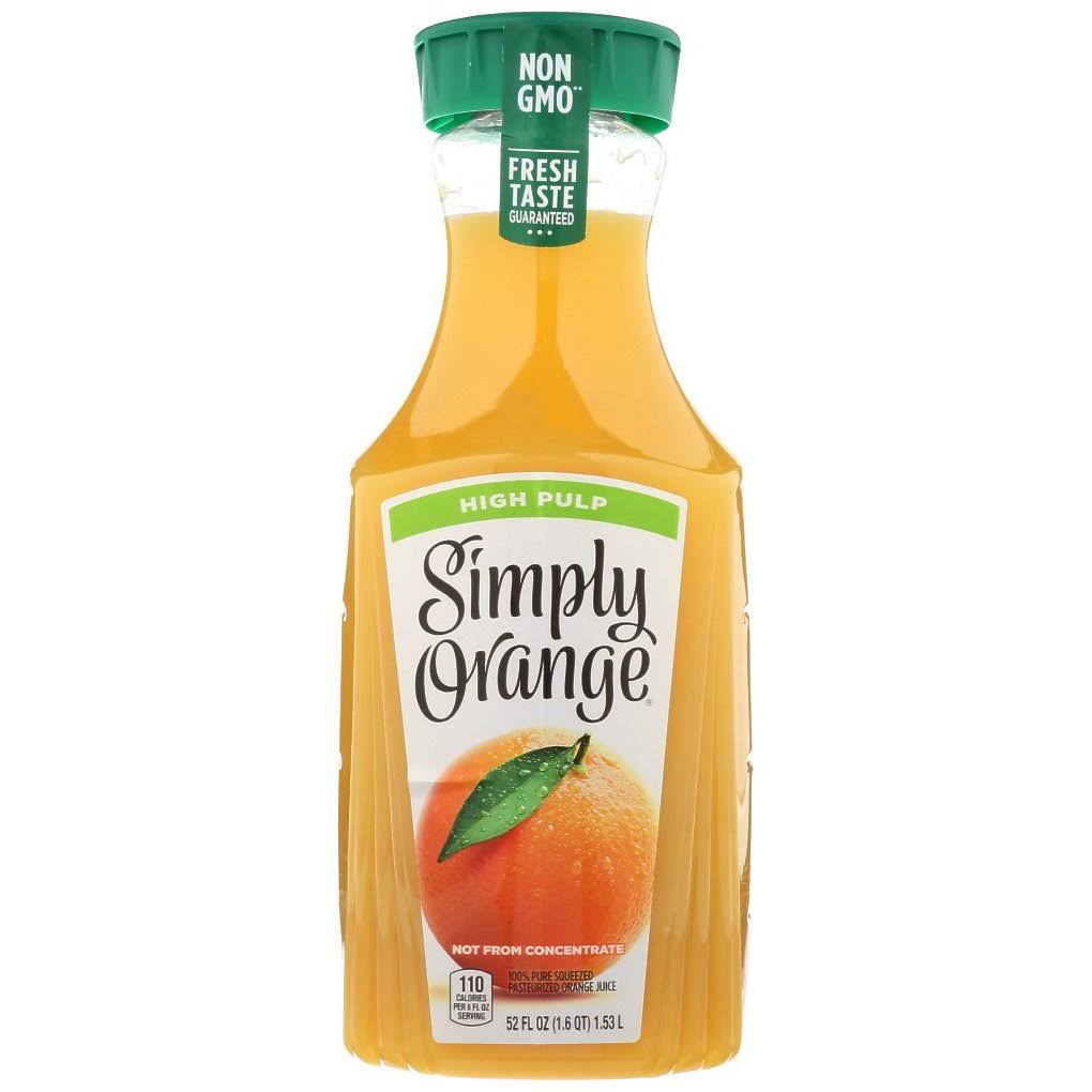 Simply: Orange High Pulp Juice, 52 Oz