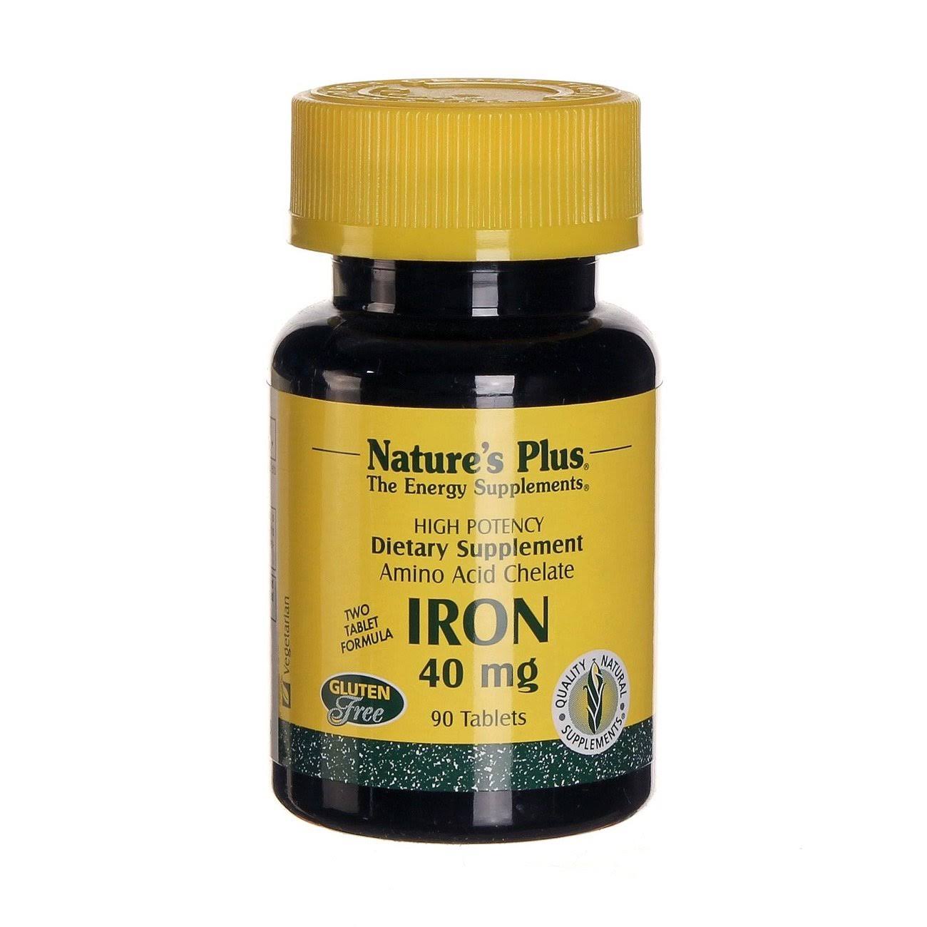Natures Plus Iron Supplement - 40 mg, 90 Tablets