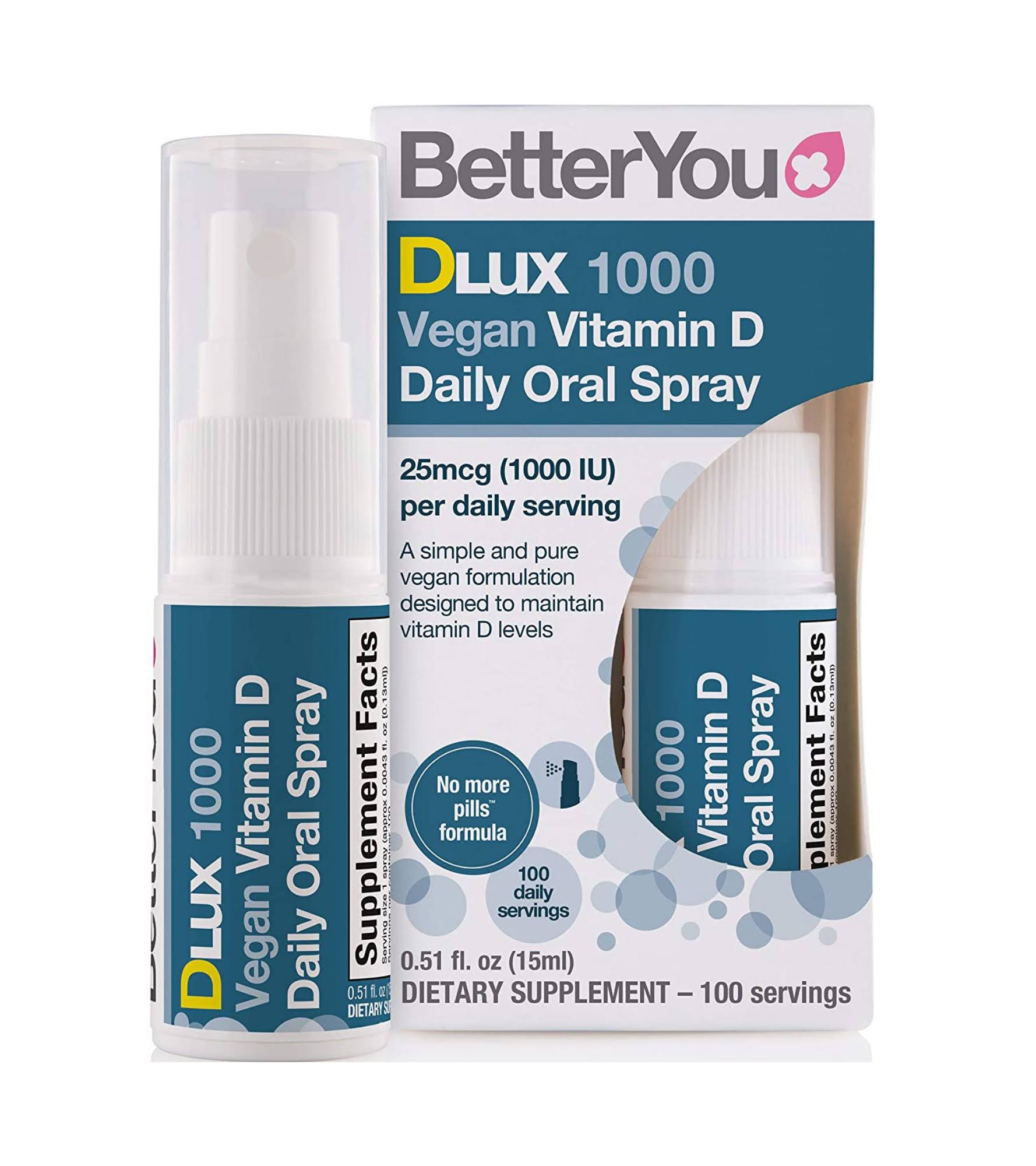 BetterYou Dlux 1000 Vegan Vitamin D Oral Spray - 15 ml