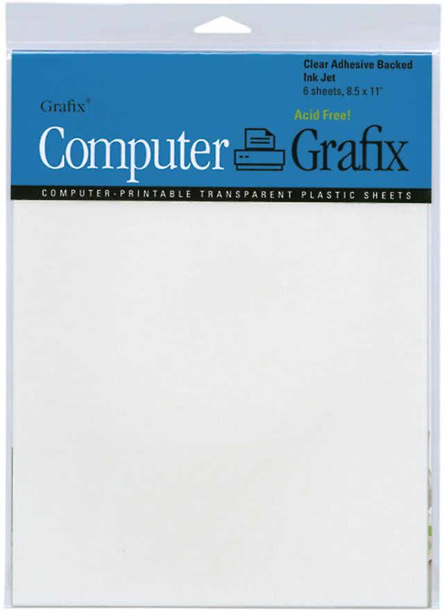 Grafix Ink Jet Adhesive Film - Clear, 8 1/2" x 11", 6pk