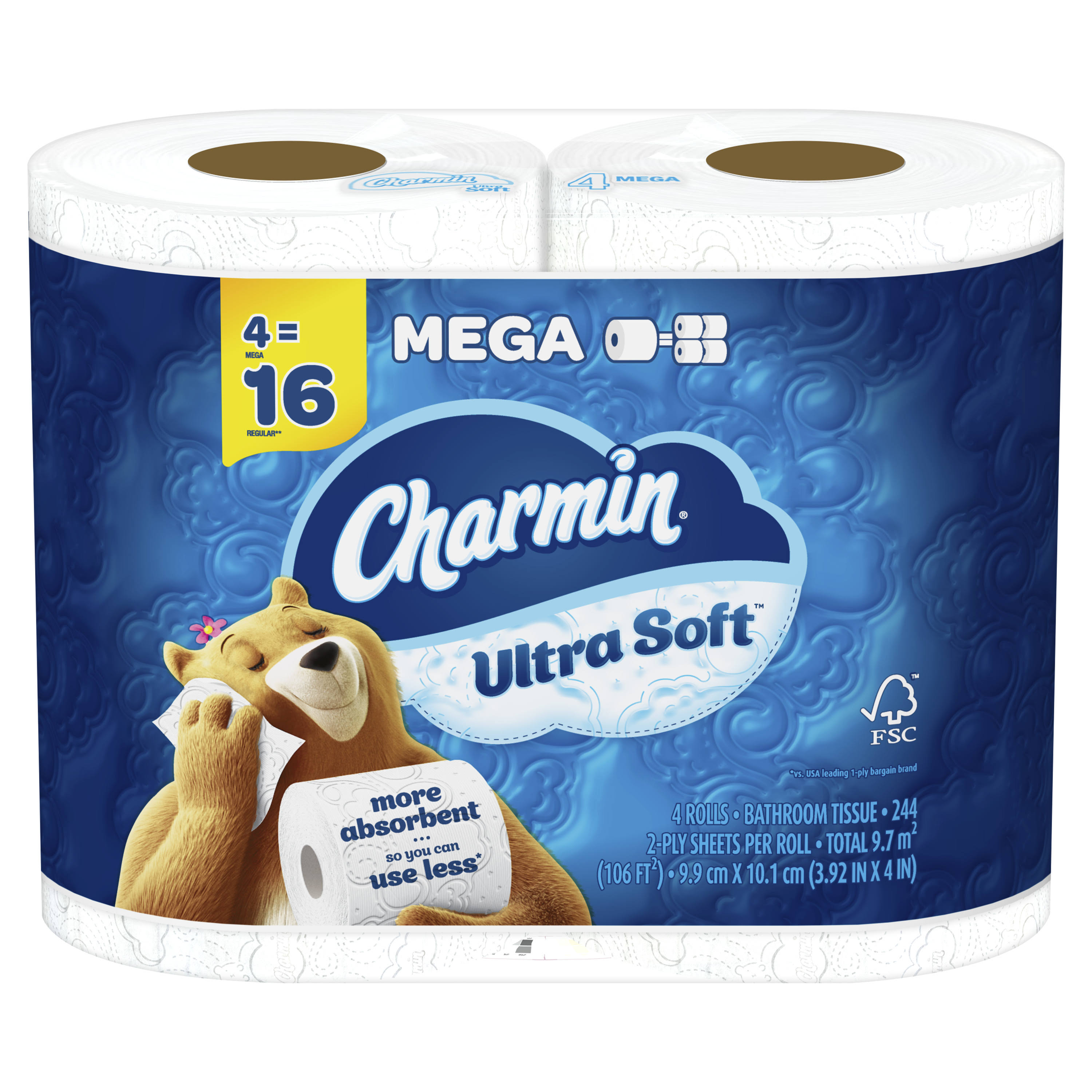 Charmin Ultra Soft Mega Rolls Bathroom Tissue, 4 ct