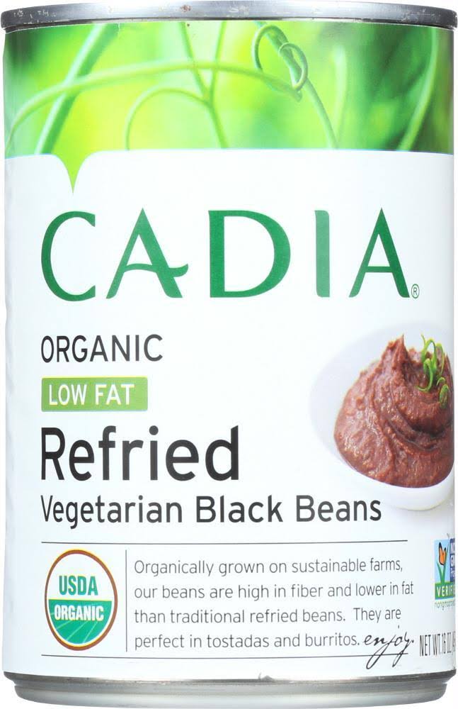 Cadia Black Beans, Organic, Low Fat, Refried Vegetarian - 16 oz