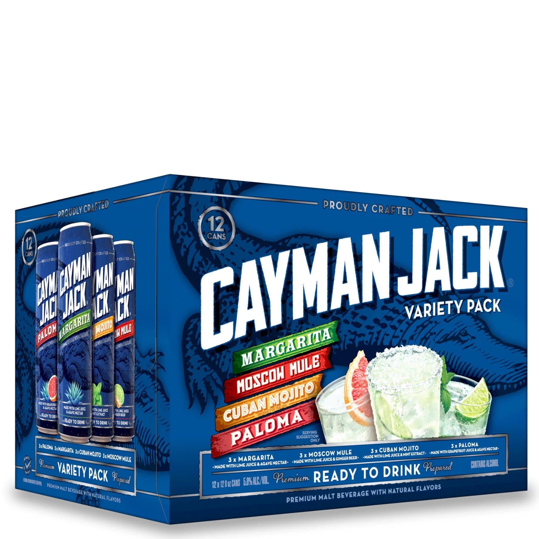 Cayman Jack Cocktails, Variety Pack - 12 pack, 12 fl oz cans