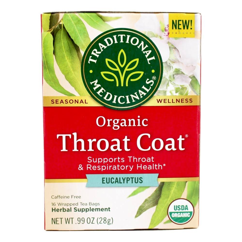 Traditional Medicinals Throat Coat Eucalyptus - 16 Tea Bags