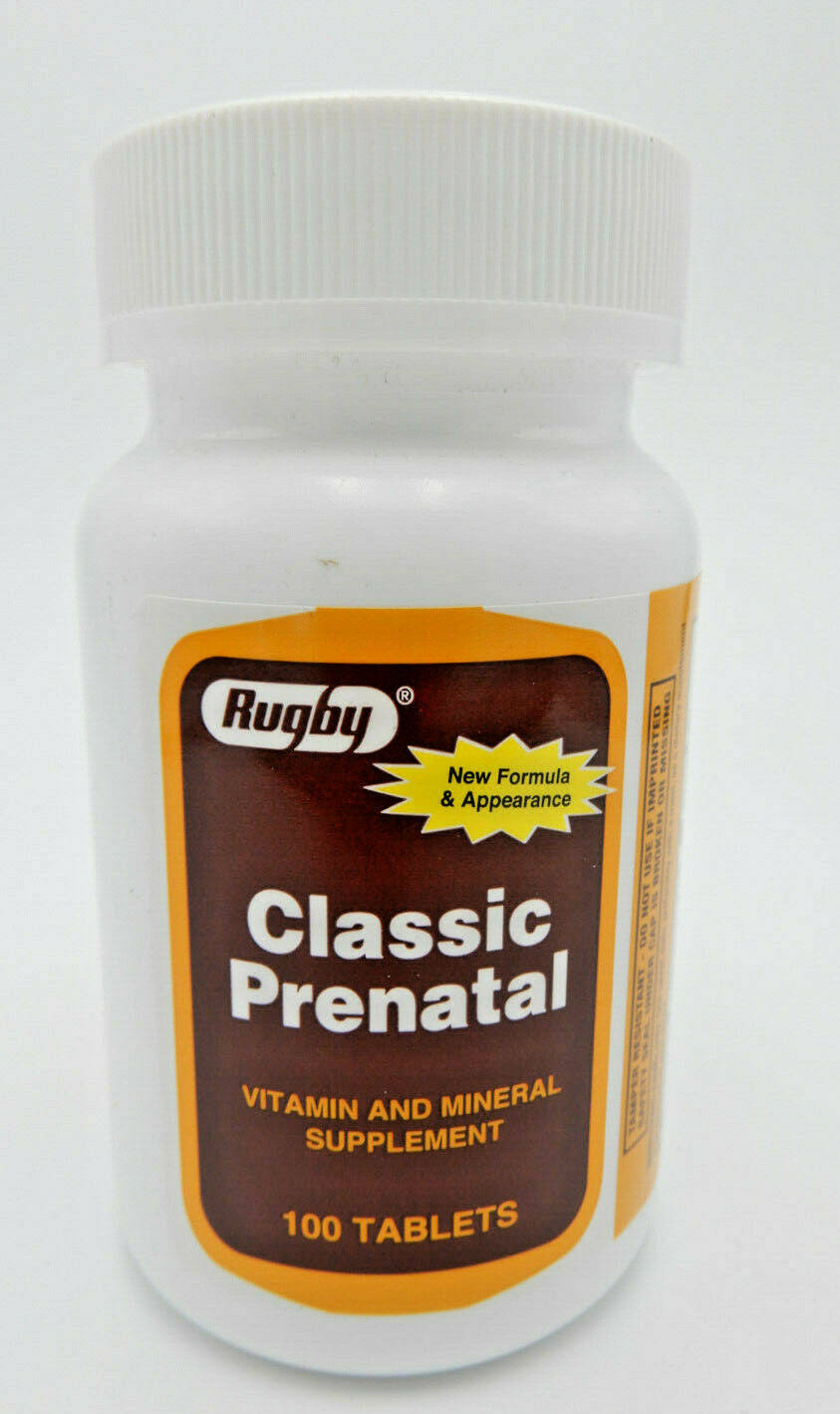 Rugby Classic Prenatal Vitamins Supplement - 100 Tablets