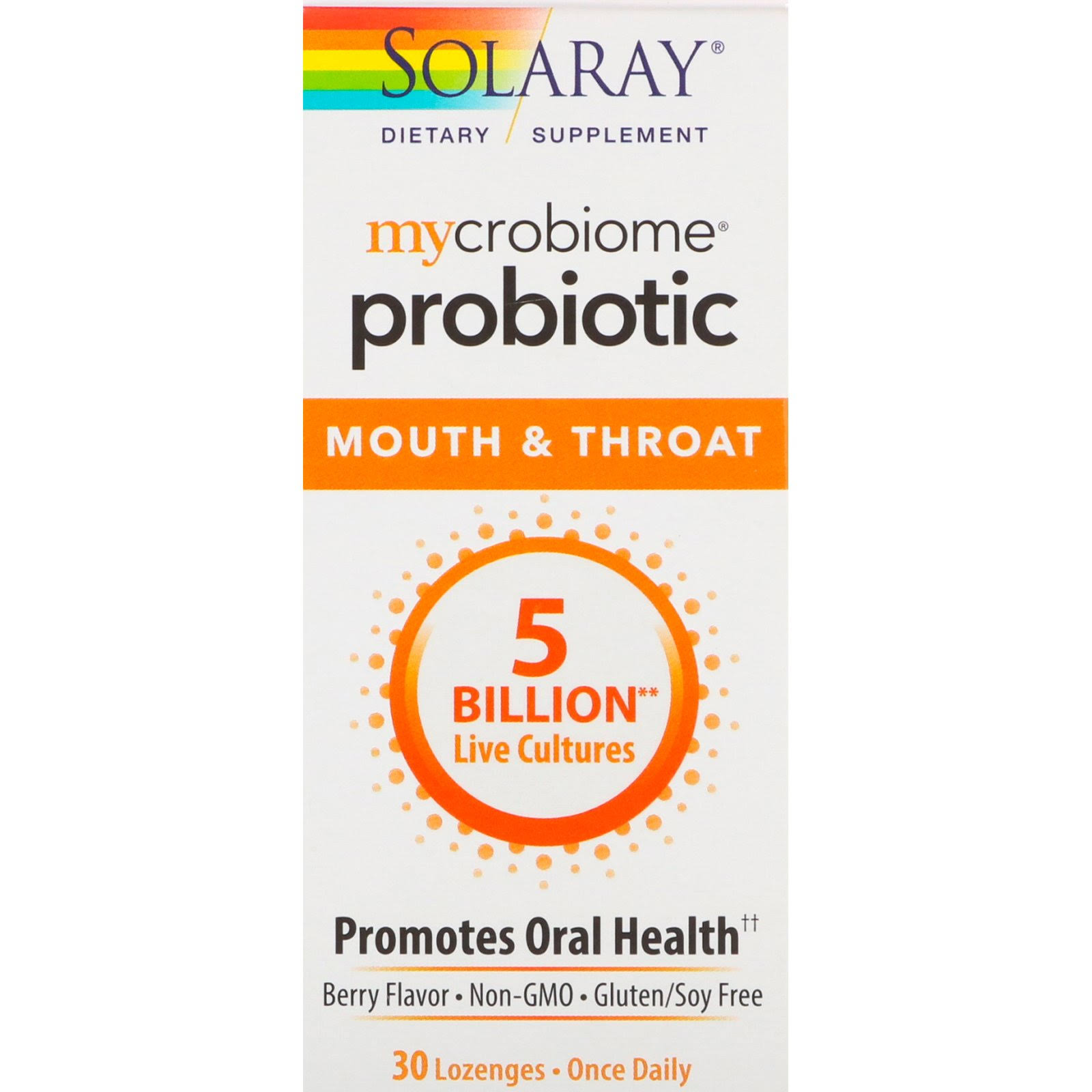 Solaray Mycrobiome Probiotic Mouth & Throat 30 Lozenges