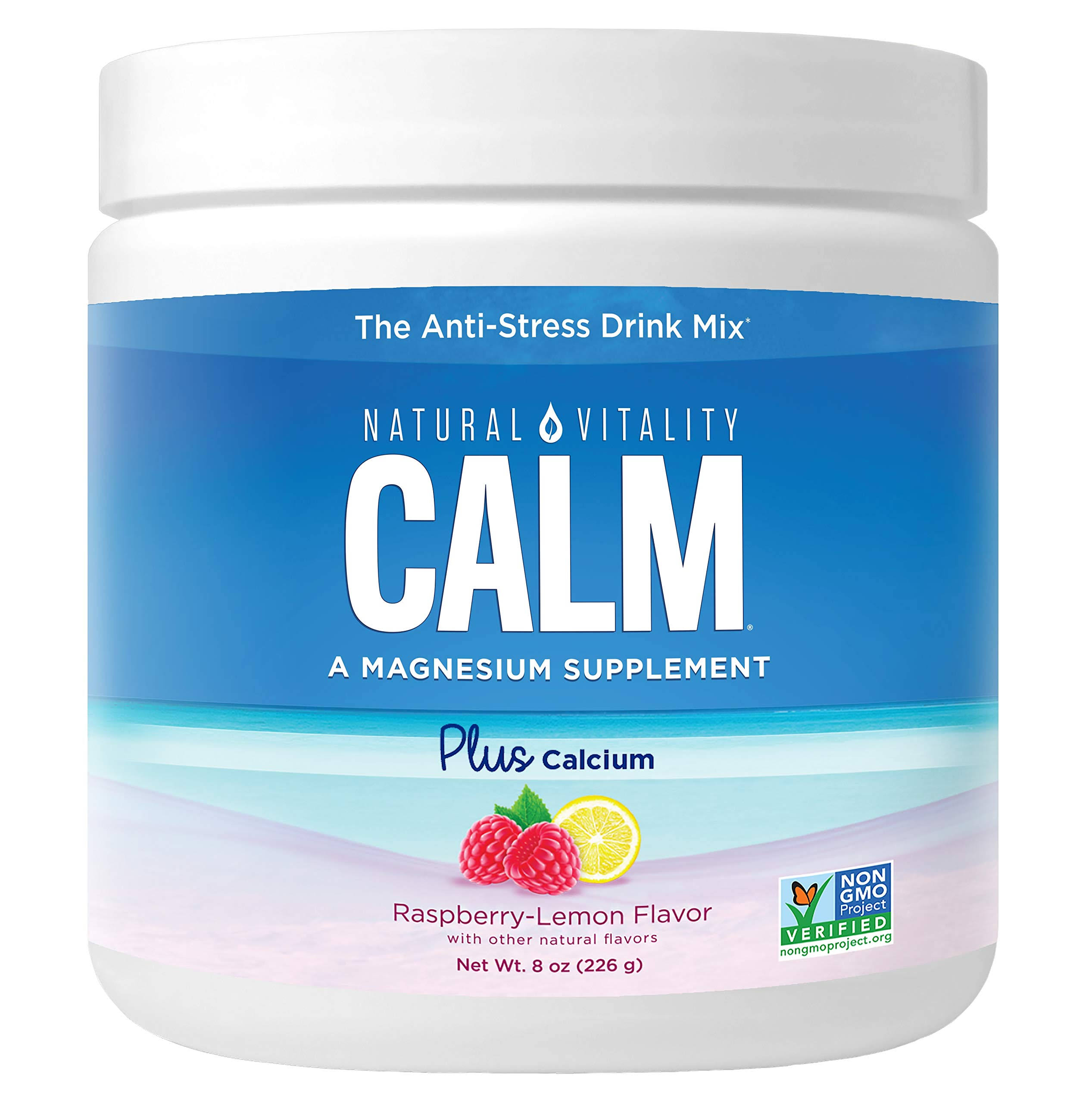 Natural Vitality Calm Magnesium Plus Calcium Raspberry Lemon 8 oz