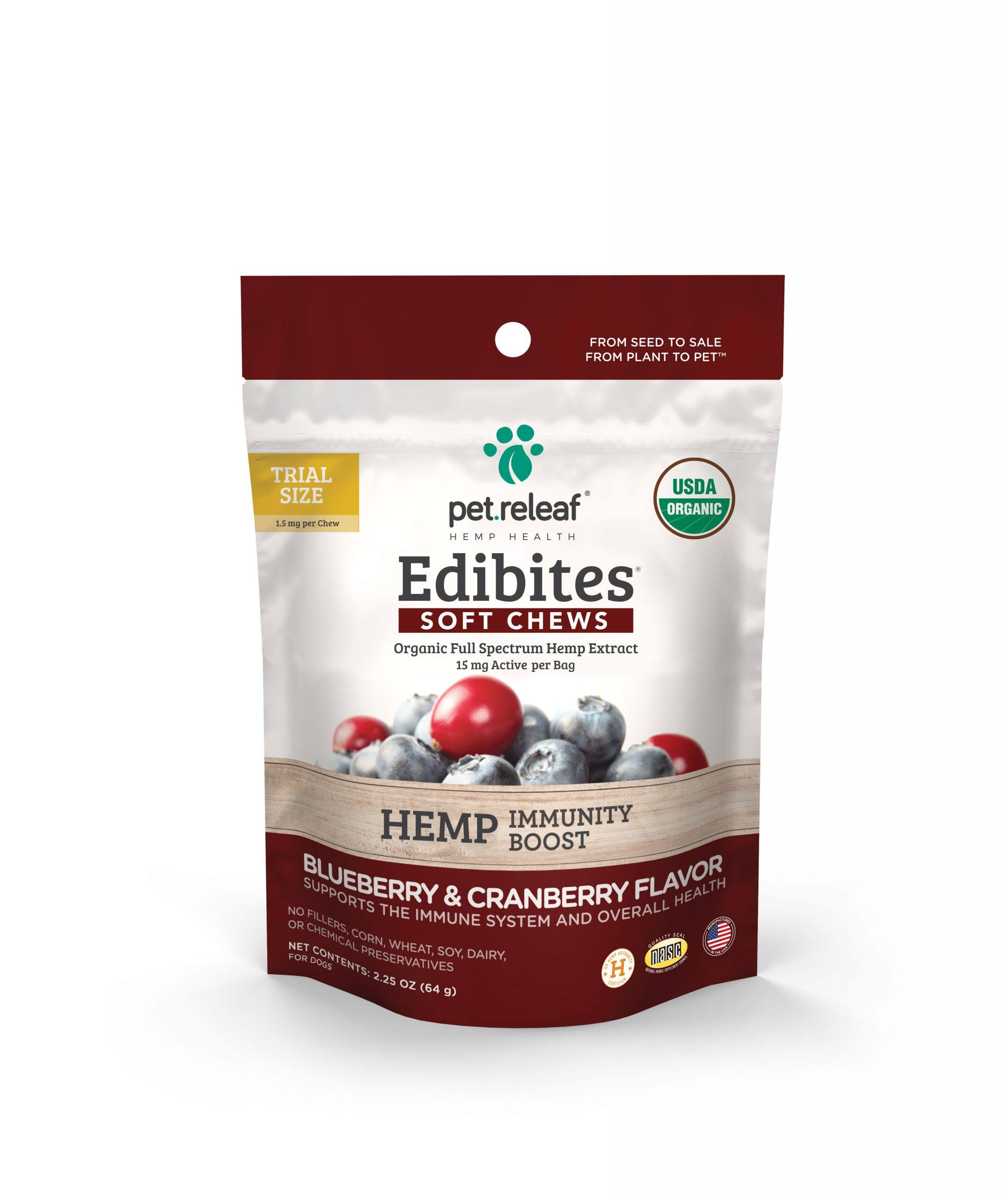 Pet Releaf Edibites Blueberry & Cranberry Dog Treats, 2.25-oz