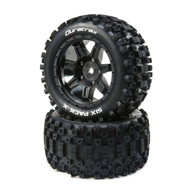 DuraTrax DTXC5502 Six Pack X Mounted Tires - Black, 24mm