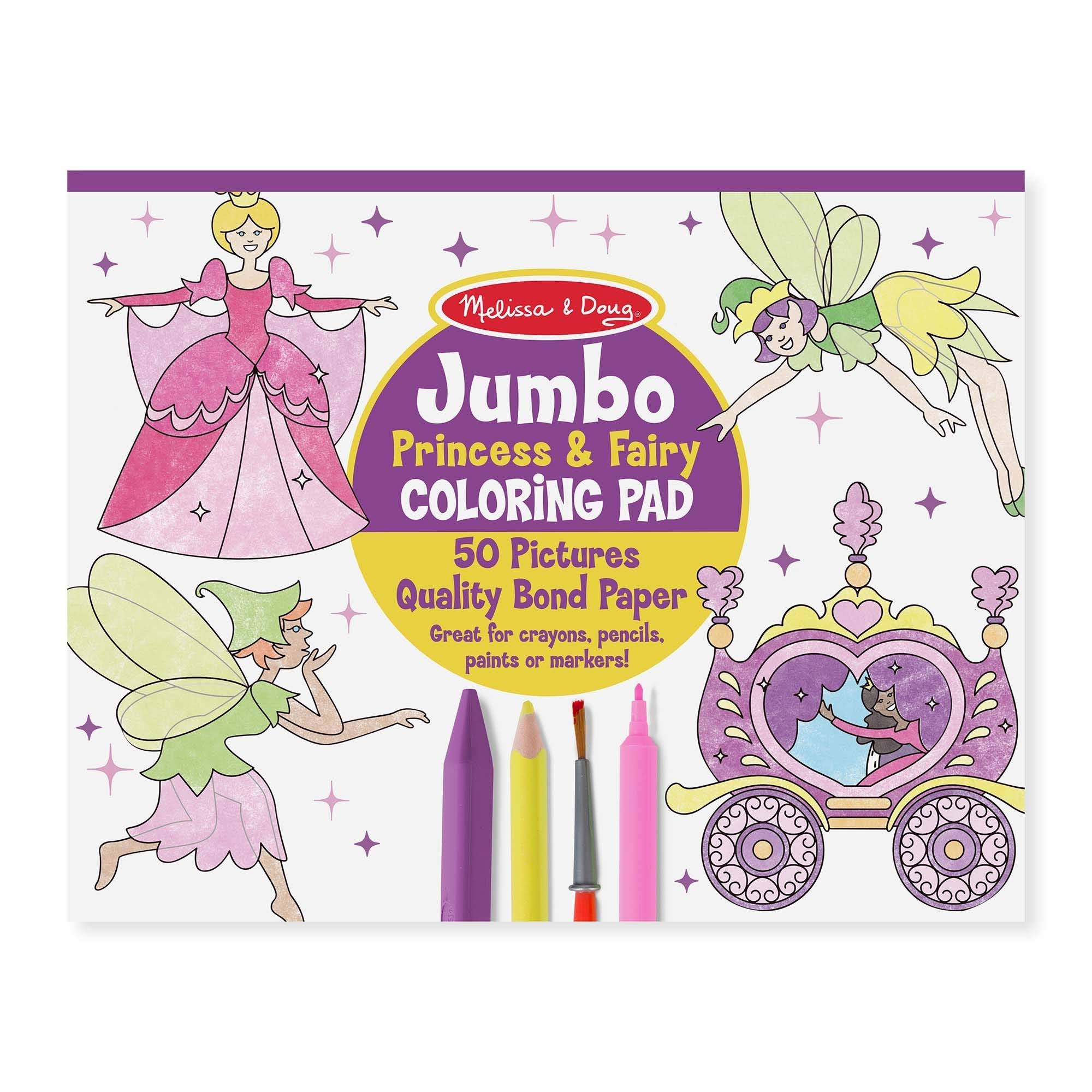 Melissa & Doug - Jumbo Colouring Pad - Princess & Fairy