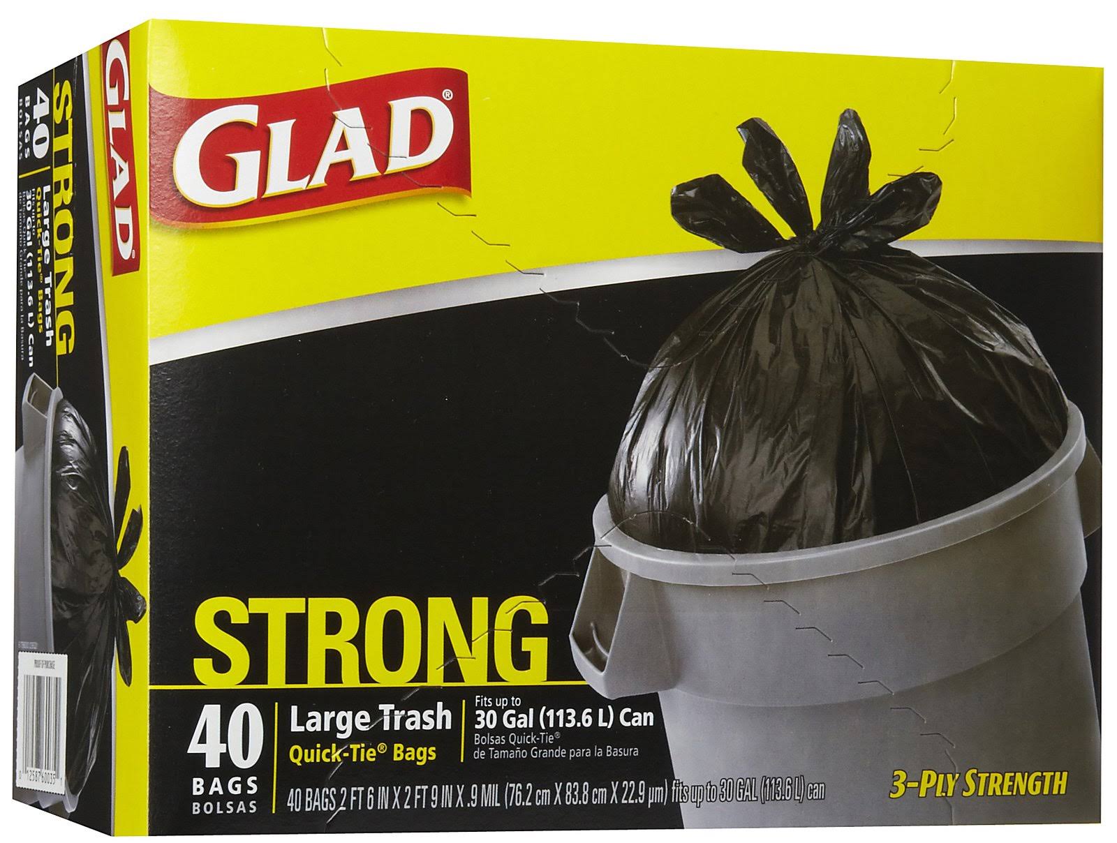 Glad Large Trash Bags - 30Gal, 40 Bags