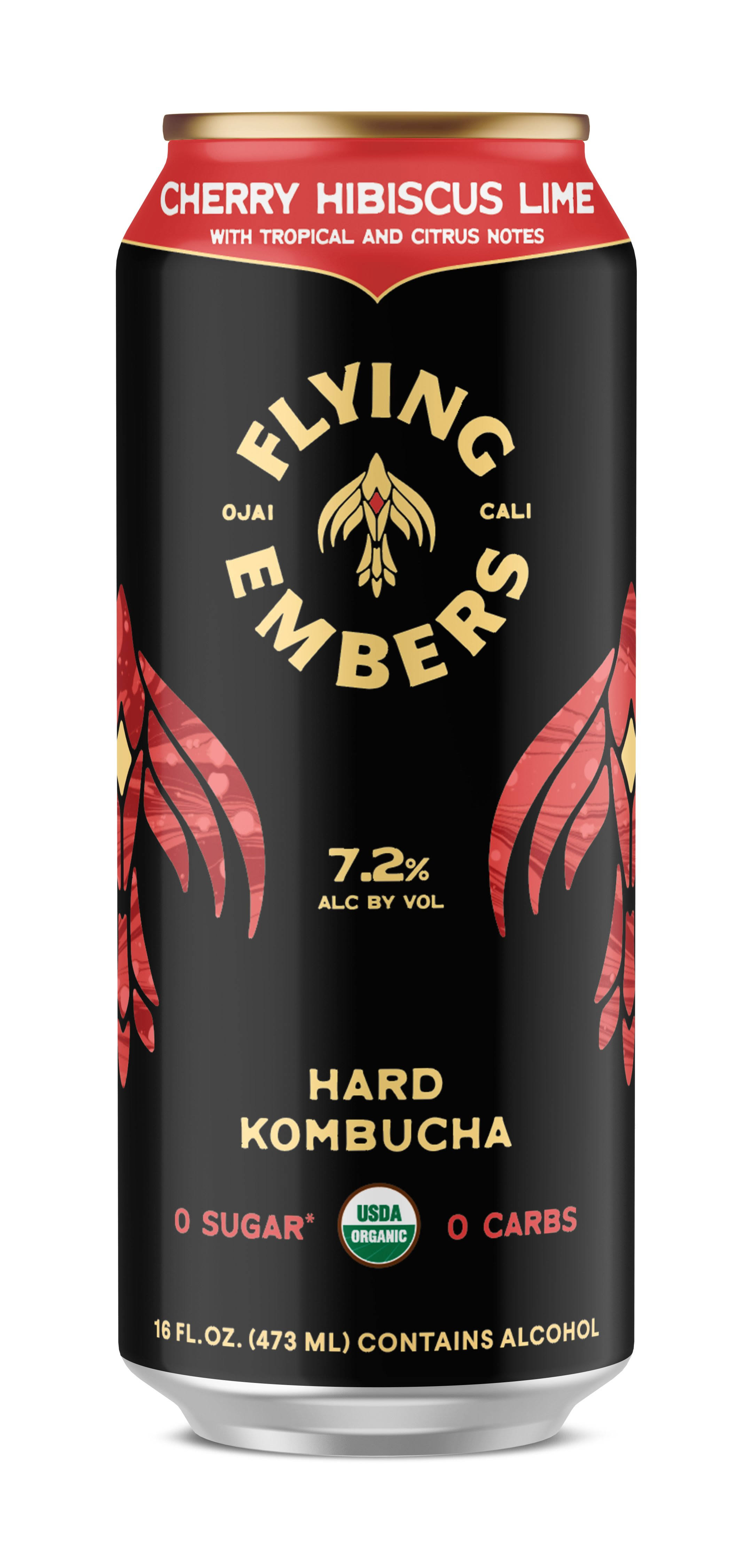 Flying Embers Hard Kombucha, Black Cherry - 16 fl oz