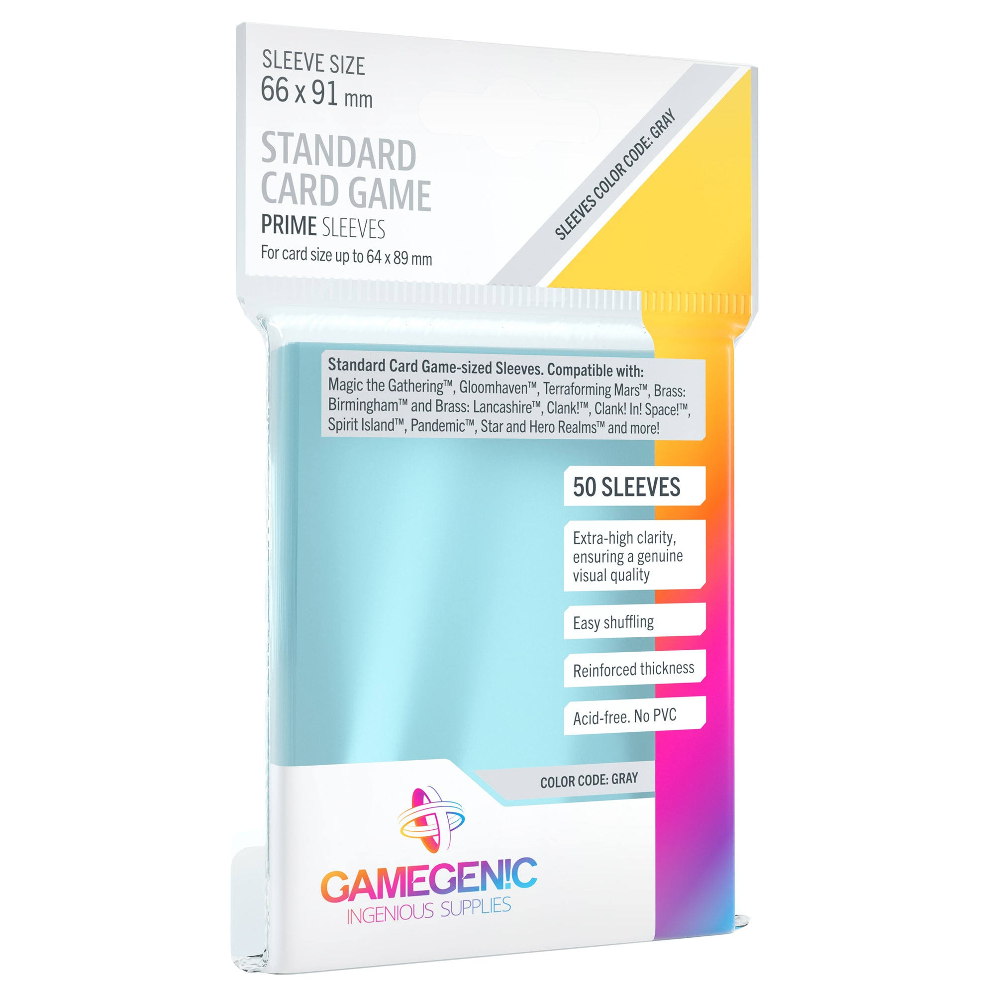 Gamegenic Prime Standard Card Game 66 x 91 mm - 50 Sleeves