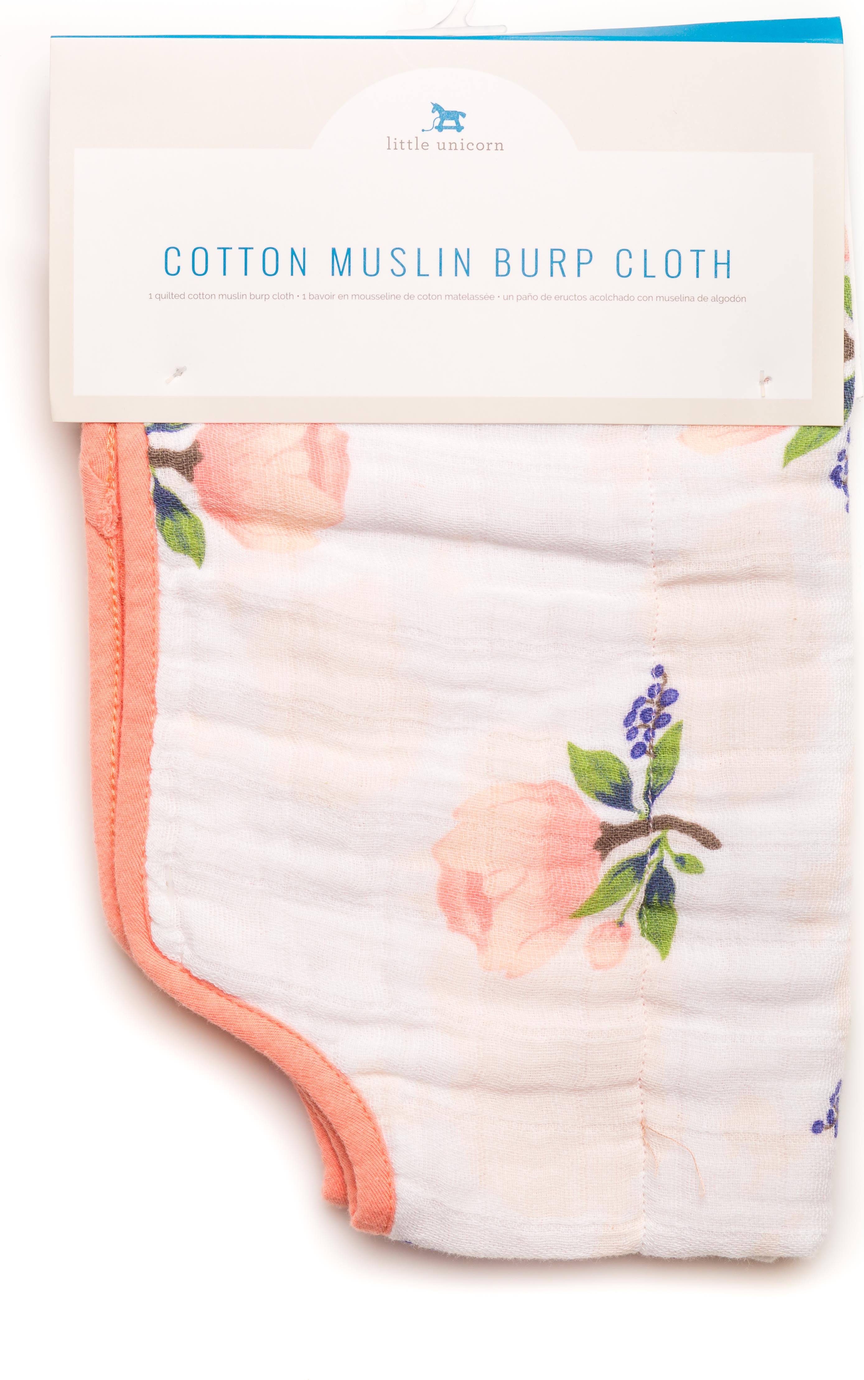 Little Unicorn Cotton Muslin Burp Cloth (Watercolor Rose)
