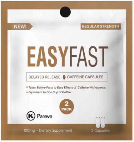 Easy Fast Kosher Delayed Release Caffeine Capsules - 2 Capsules