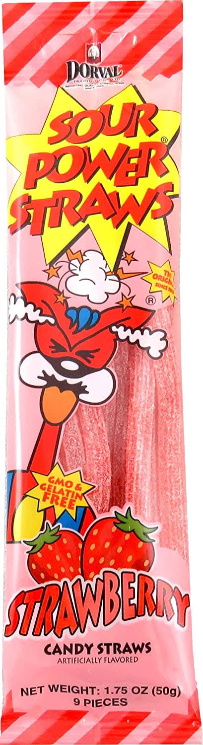 Sour Power Strawberry Candy Straws 50 g