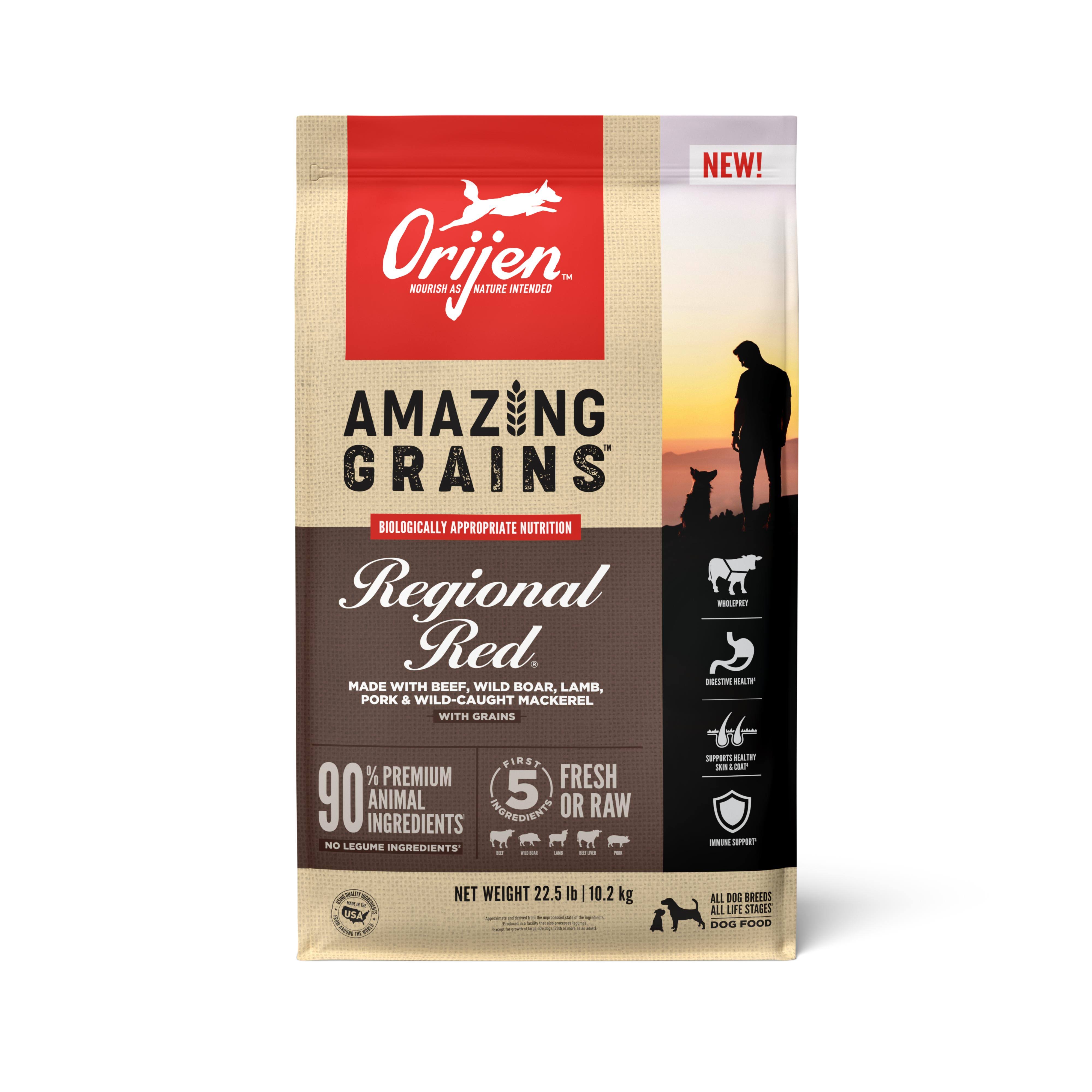 Orijen Amazing Grains Regional Red Dry Dog Food - 22.5 lb