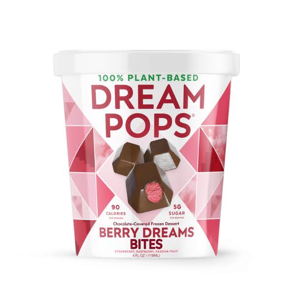 Dream Pops Frozen Dessert, Chocolate-Covered, Berry Dreams Bites - 4 fl oz