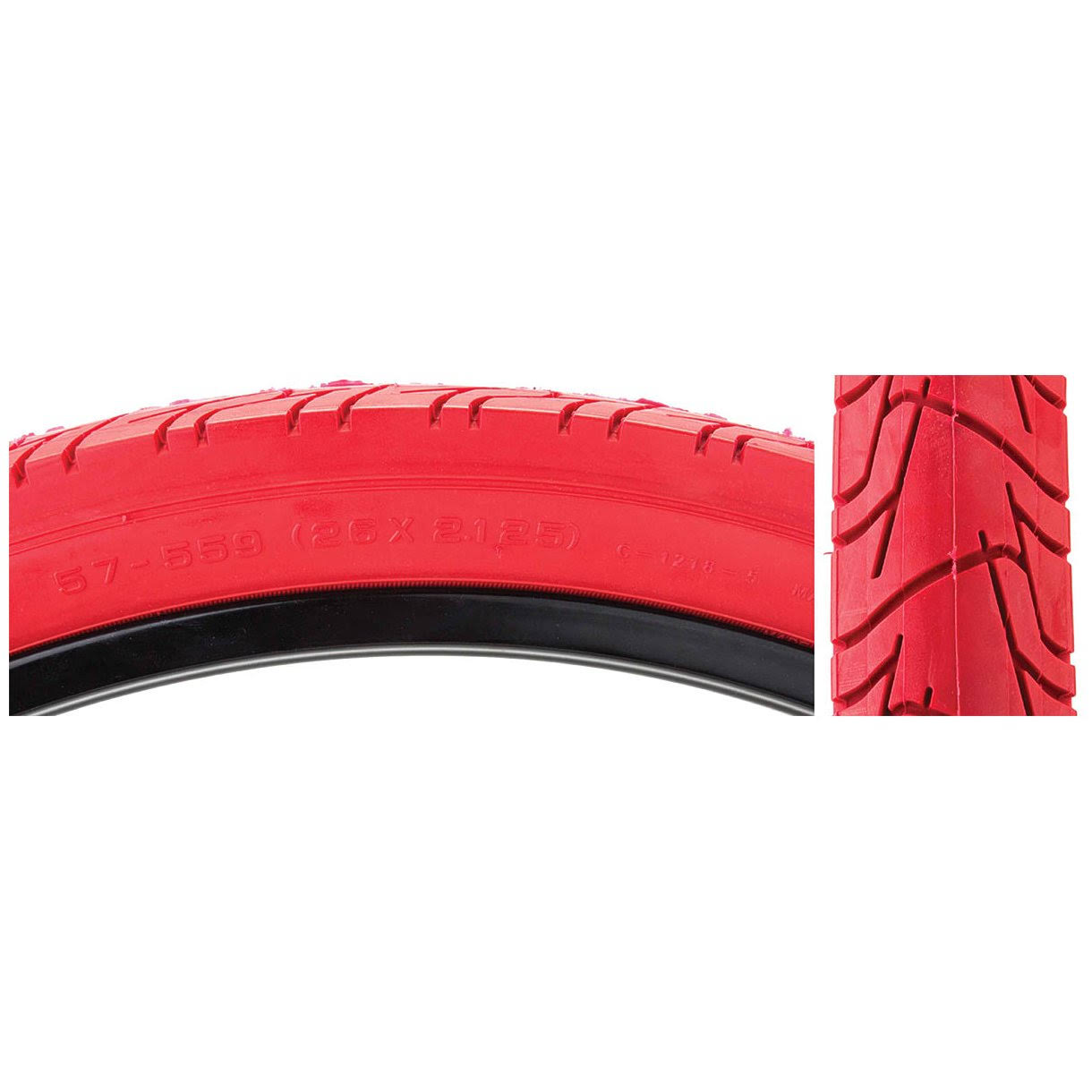 Sunlite City Cst1218 Tires - 26" x 2.125", Red/Red