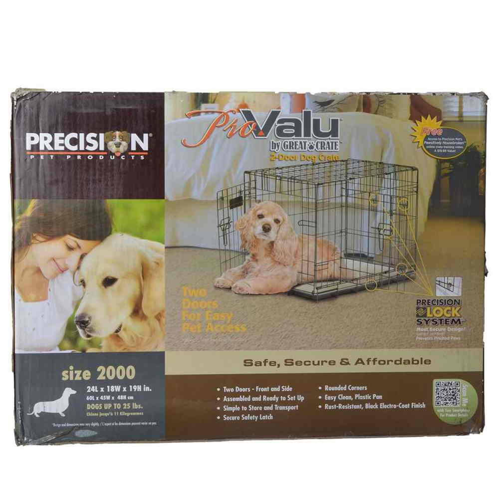 Precision Pet ProValu 2 Door Crate - Black