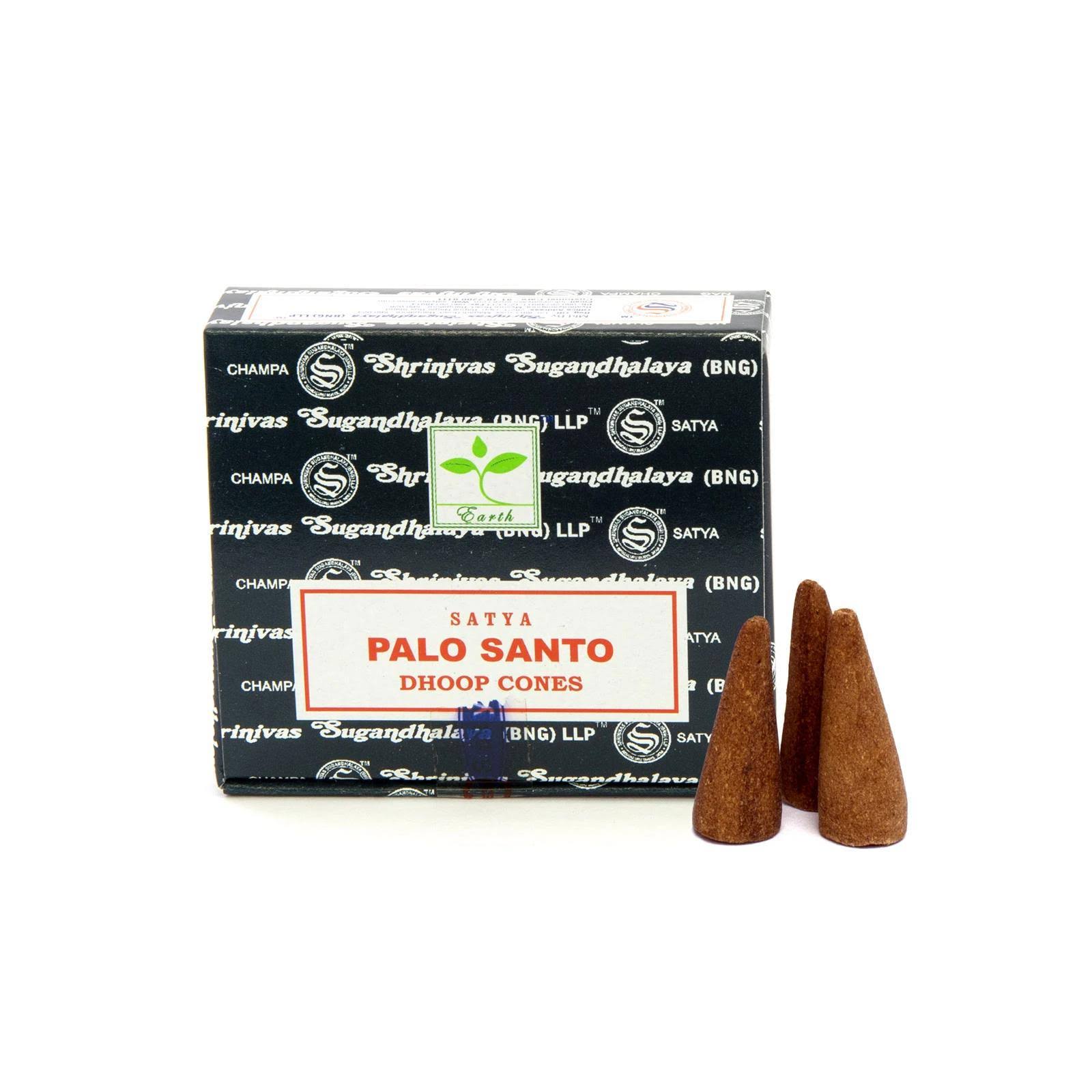 Satya Palo Santo DHOOP Cones & Holder (12 Per Pack)