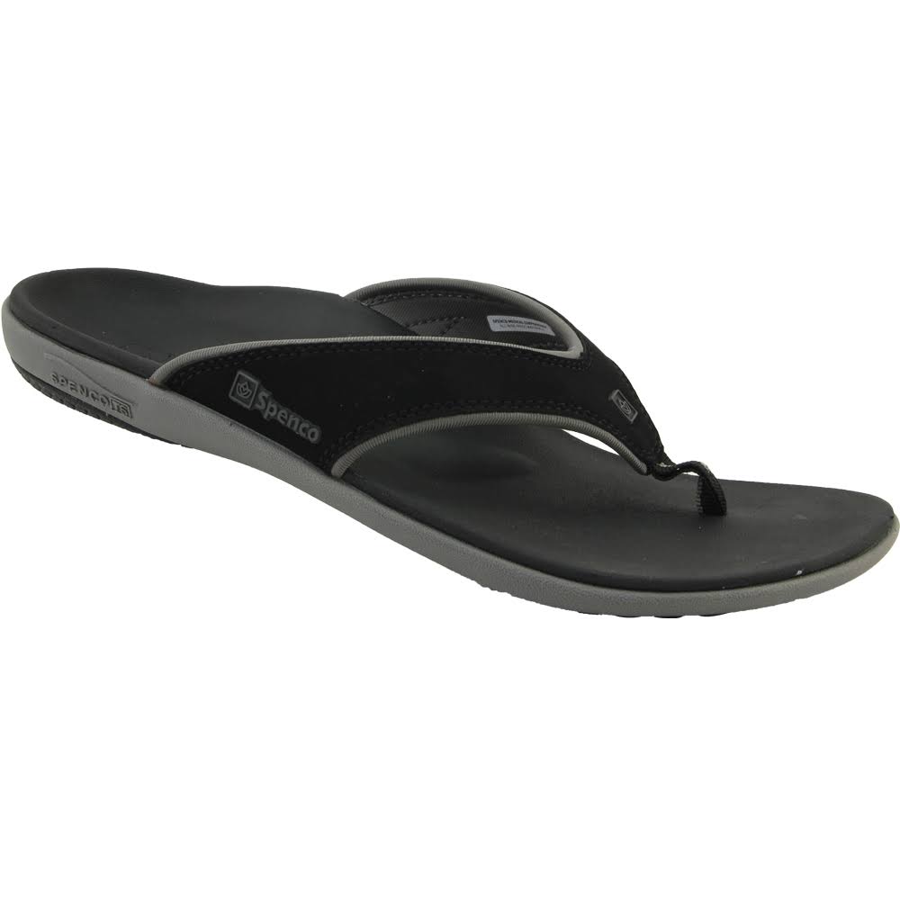 Spenco Mens Yumi Orthotic Flip Flops - Carbon and Pewter, 14 US