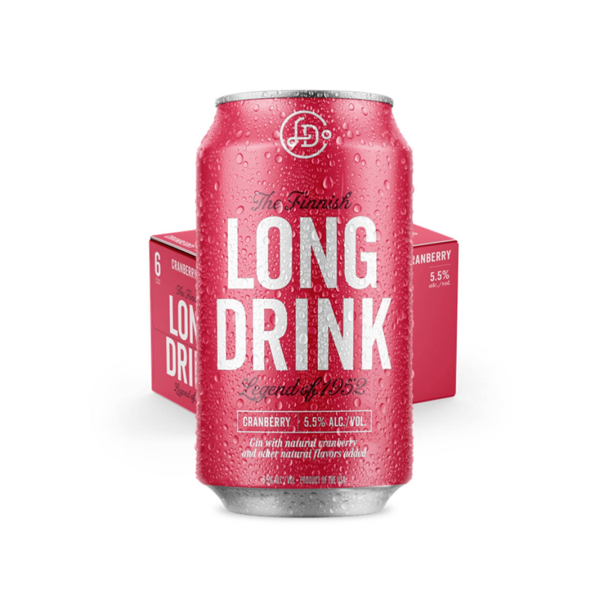 Long Drink Gin Cocktail, Cranberry - 6 pack, 12 oz cans
