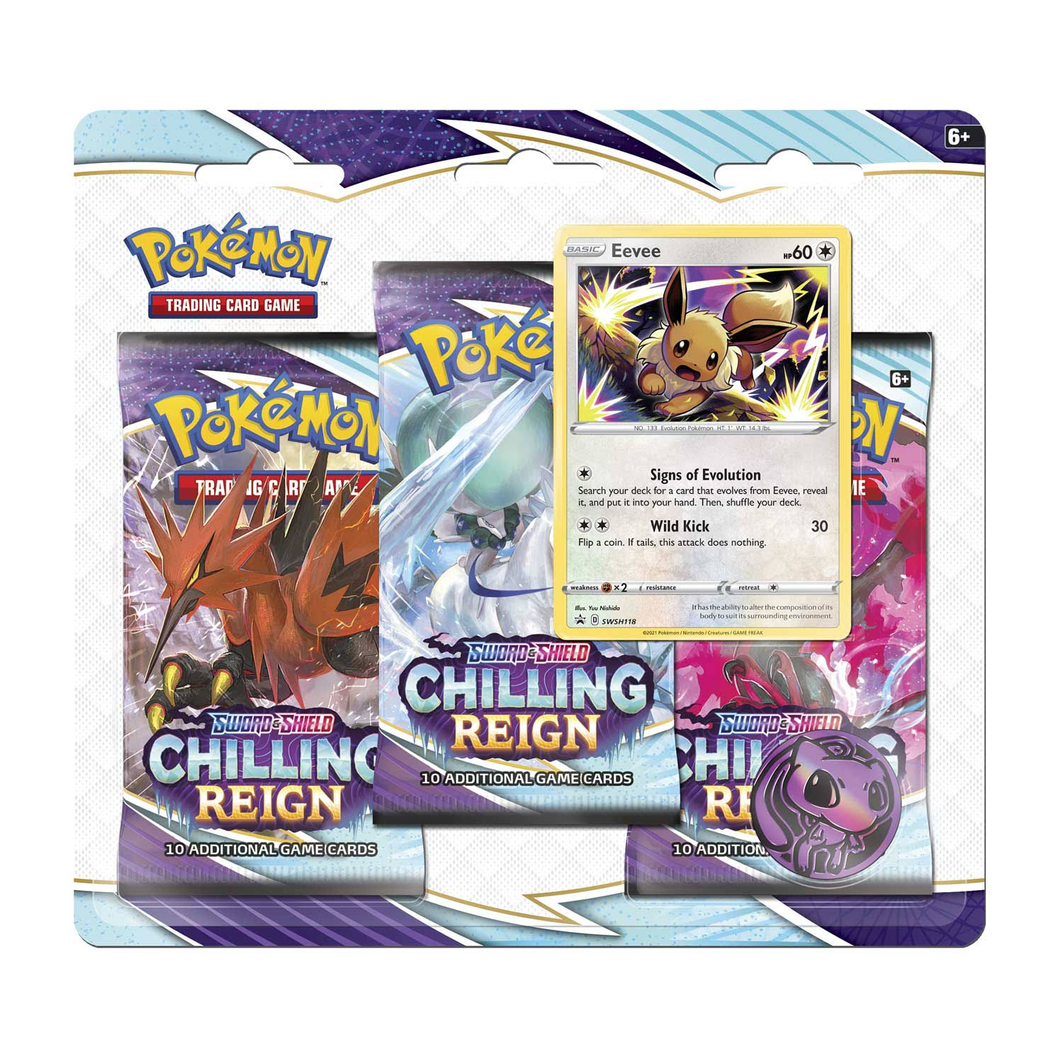 Pokemon TCG Sword and Shield - Chilling Reign Three Booster Blister