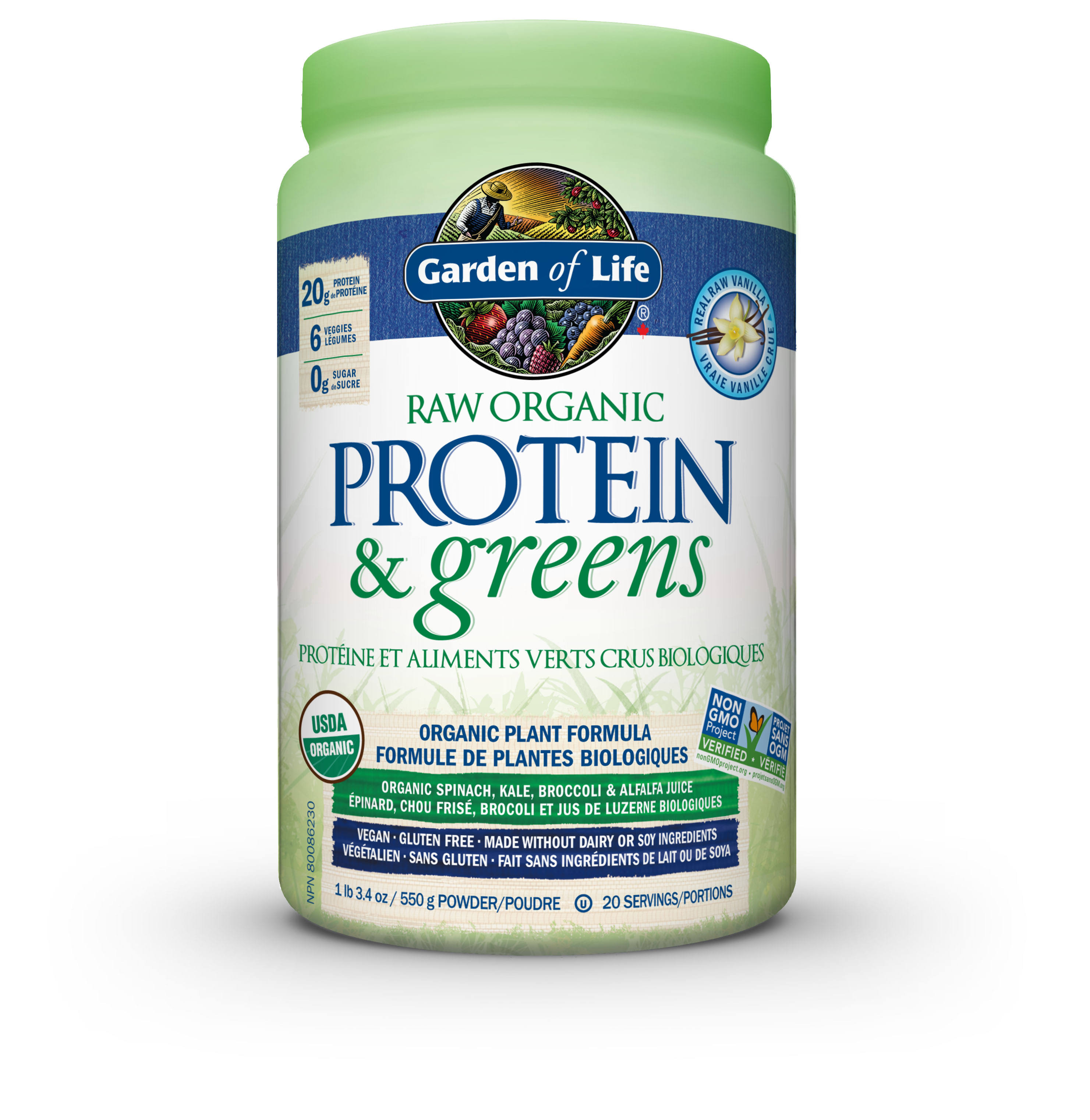 Garden of Life Raw Organic Protein & Greens Vanilla 550 G