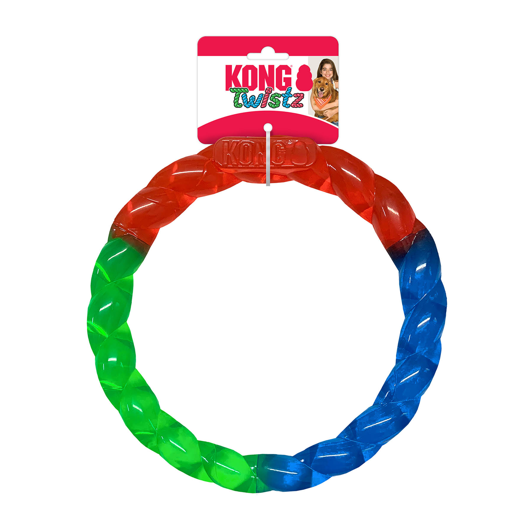 KONG Twistz Ring Dog Toy - Red Green Blue