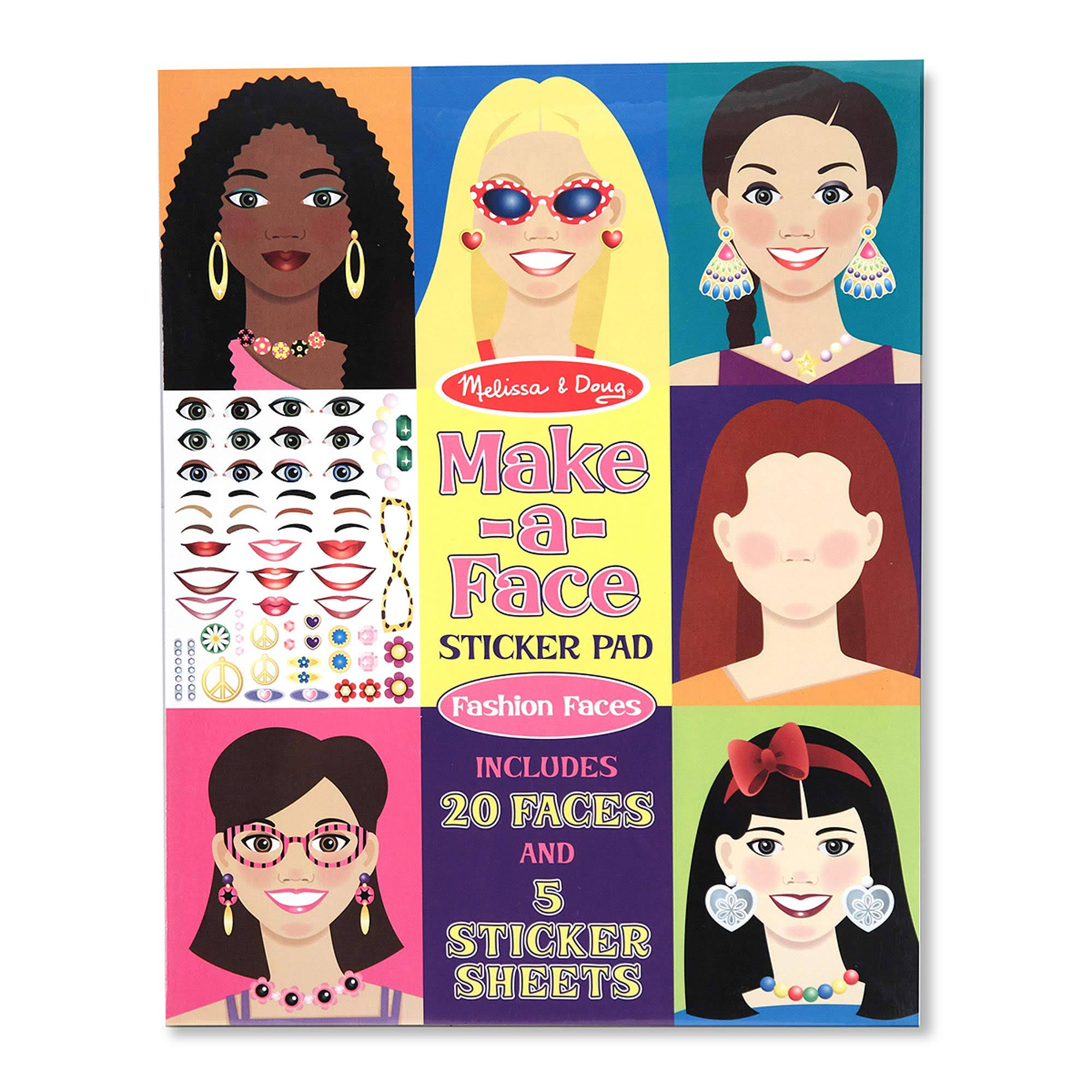 Make-A-Face Fashion Faces Sticker Pad