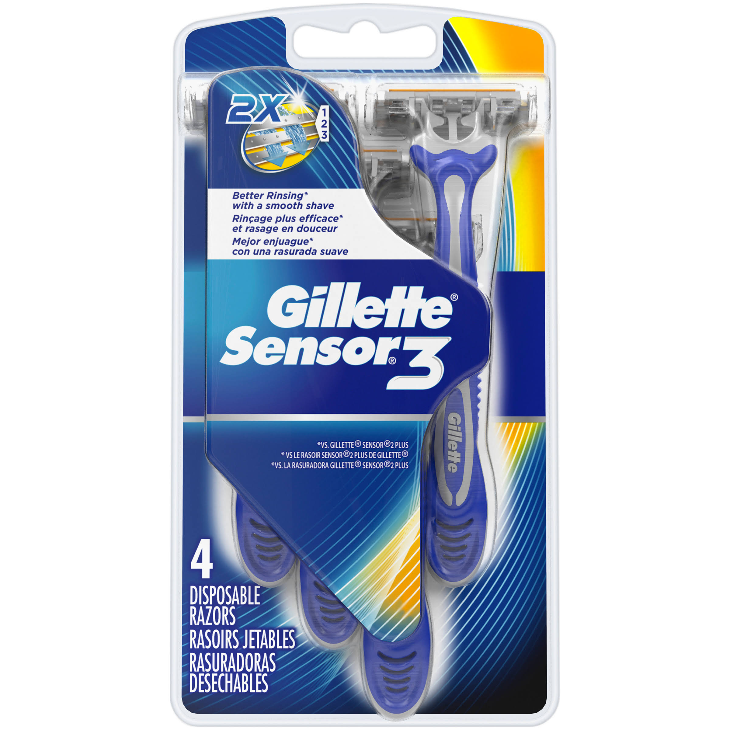 Gillette Sensor 3 Disposable Razors - 4pk