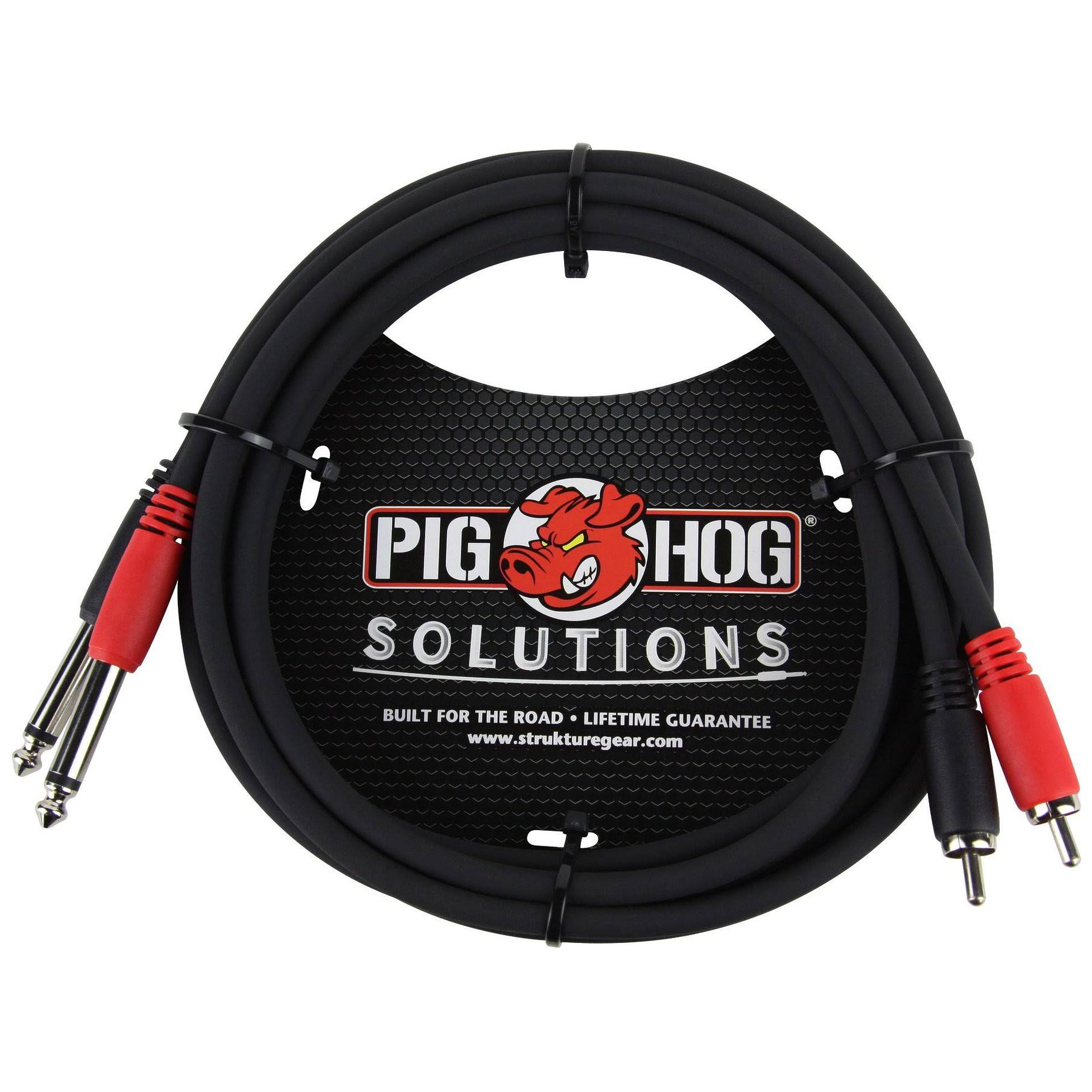 Pig Hog PD-R1406 Dual RCA Male to Dual Mono Dual Cable - 1/4" x 6'