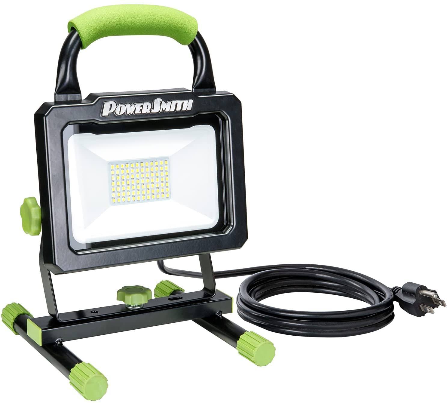 PowerSmith 7, 000 Lumen Portable LED Work Light With Metal Stand And Housing, Sealed On/Off Switch